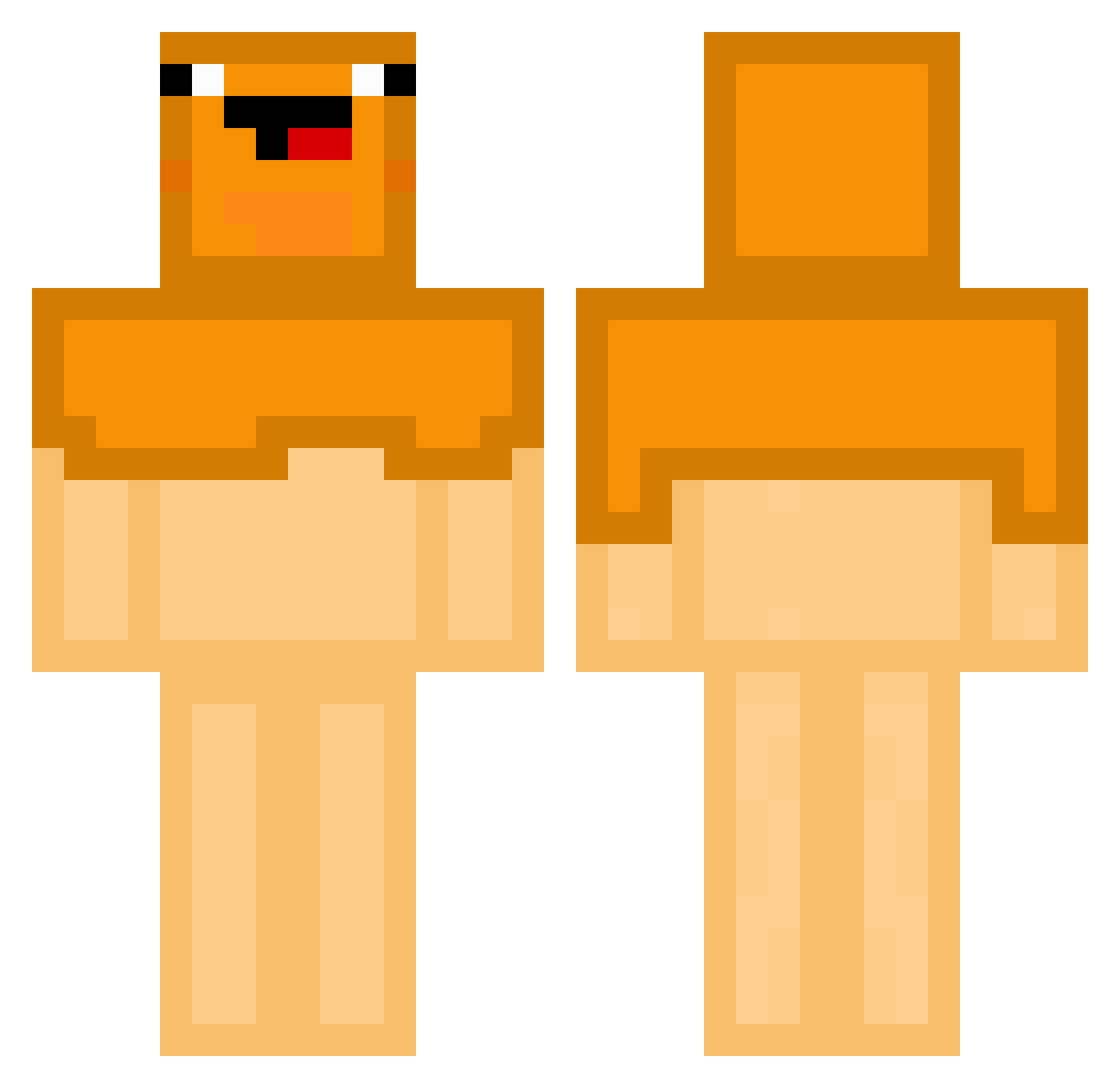 Panqueca_PvP Minecraft skin, front and back view