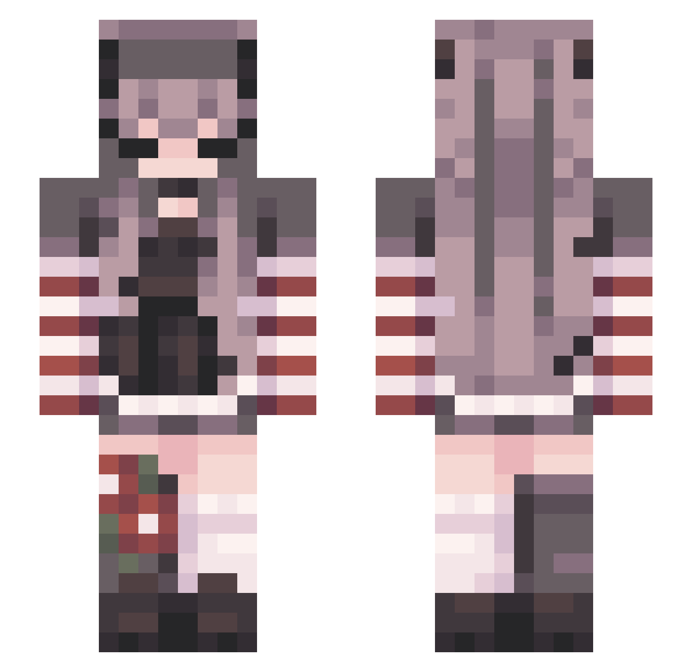 itsinnya Minecraft skin, front and back view