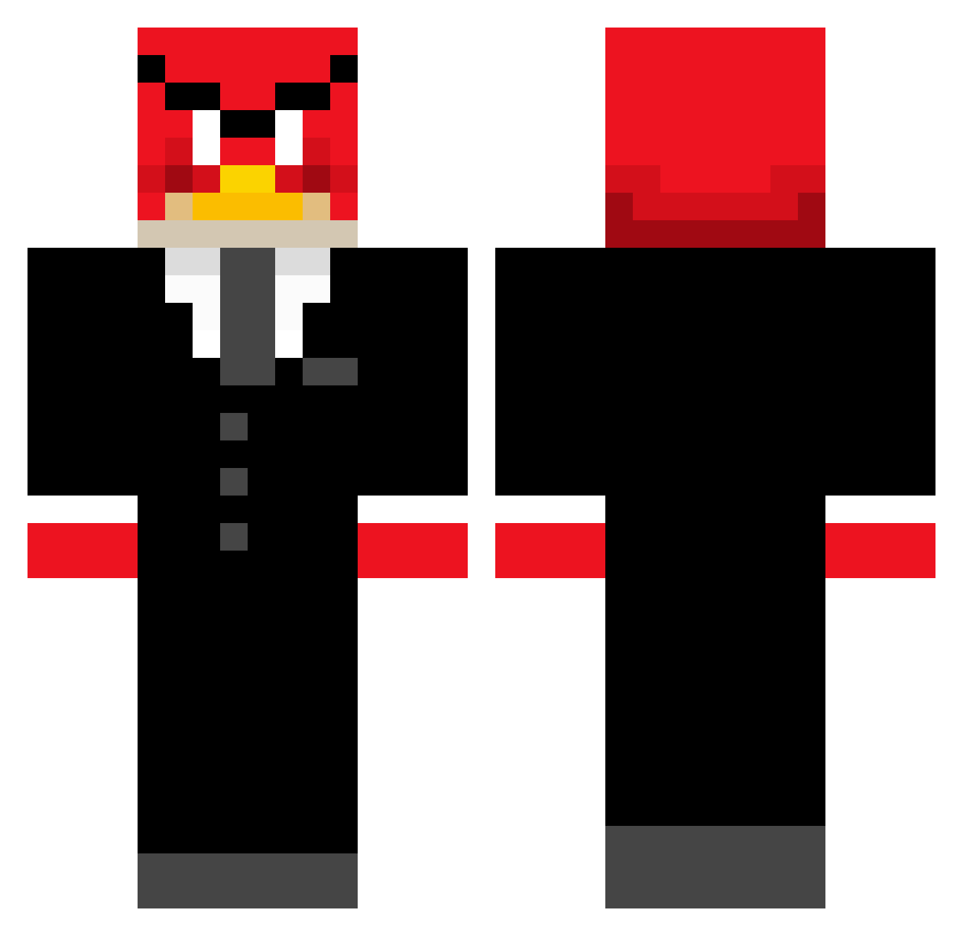 Homeless121 Minecraft skin, front and back view