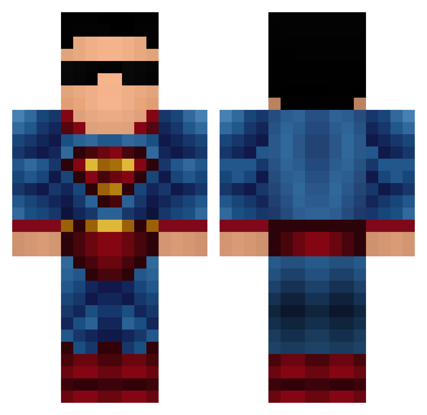 MangeUtedasser Minecraft skin, front and back view