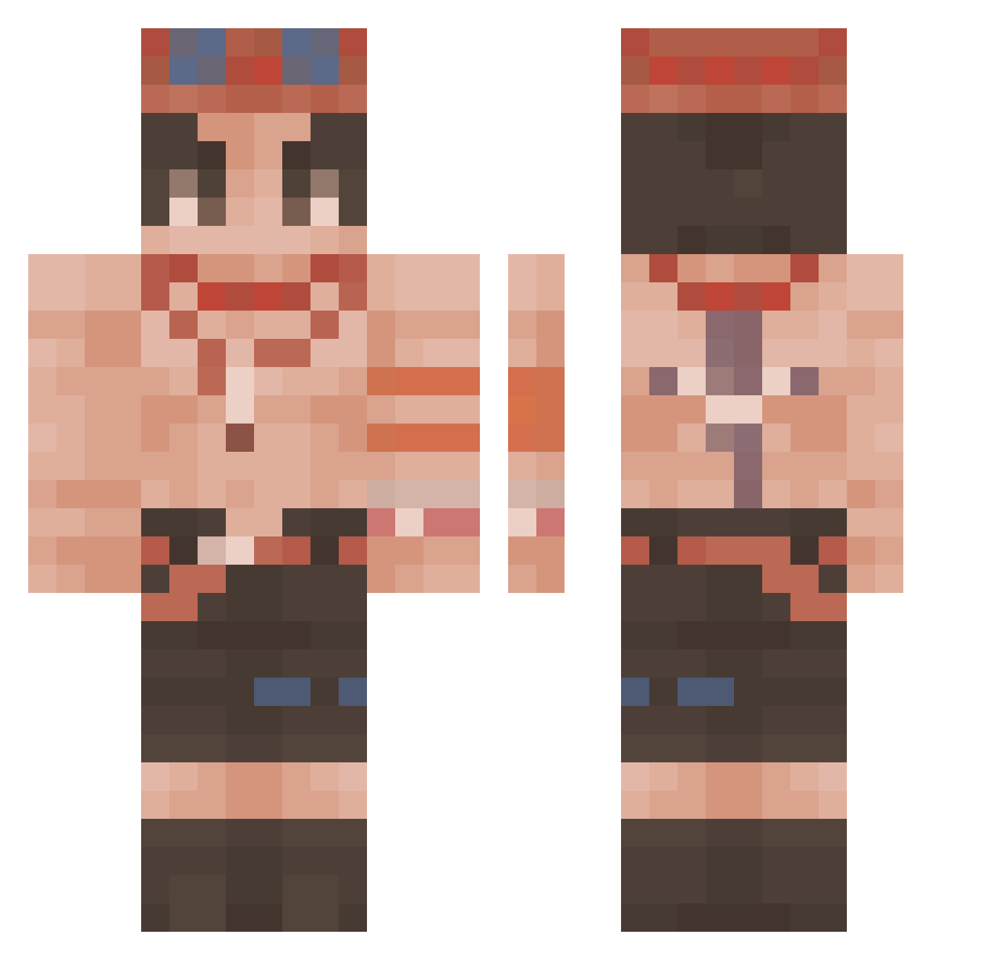 BorisLeThug Minecraft skin, front and back view