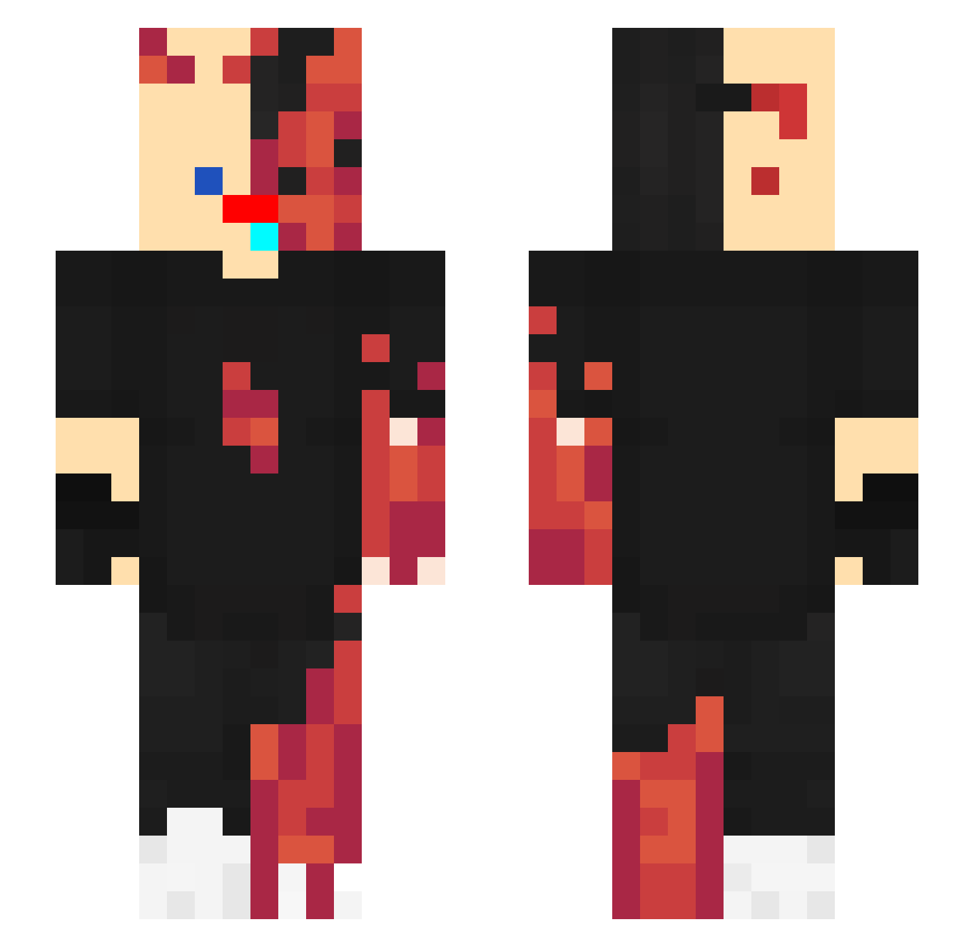 gun_ung Minecraft skin, front and back view