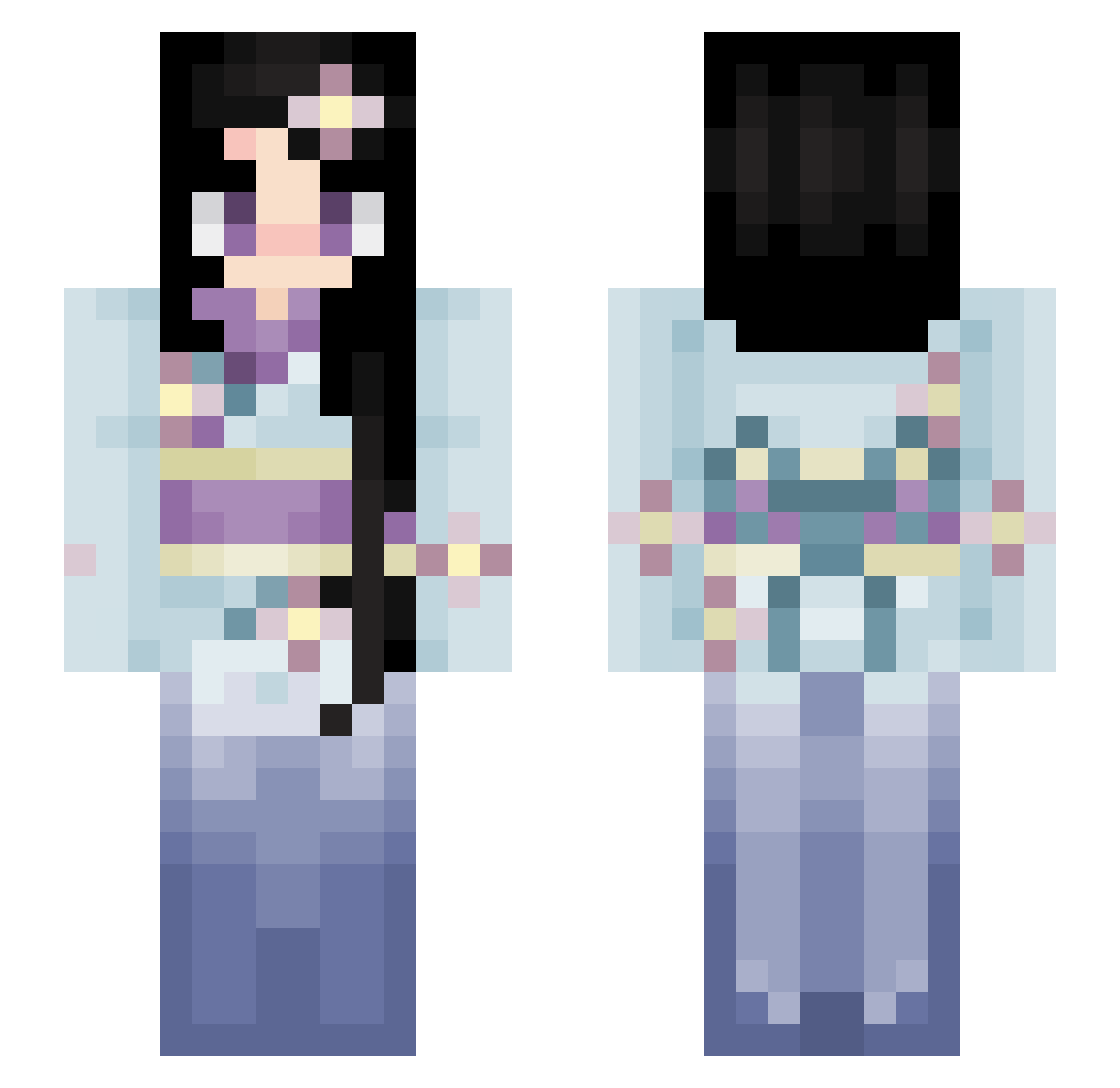 Asgoblin Minecraft skin, front and back view