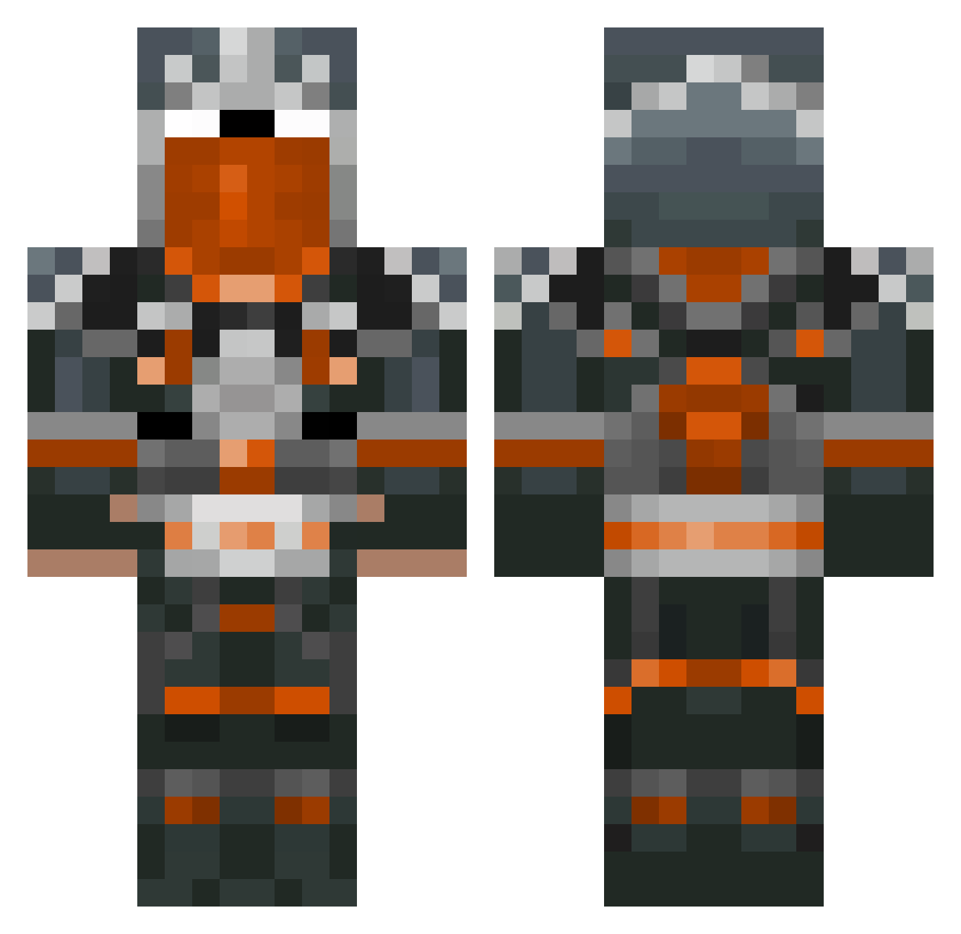 AA44 Minecraft skin, front and back view