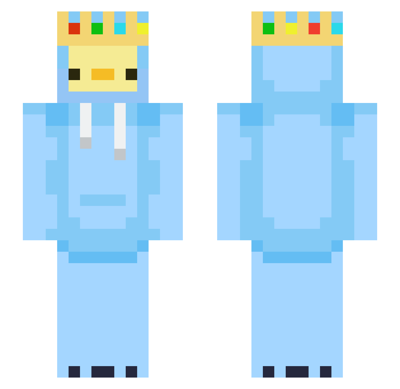 MancakeChase Minecraft skin, front and back view