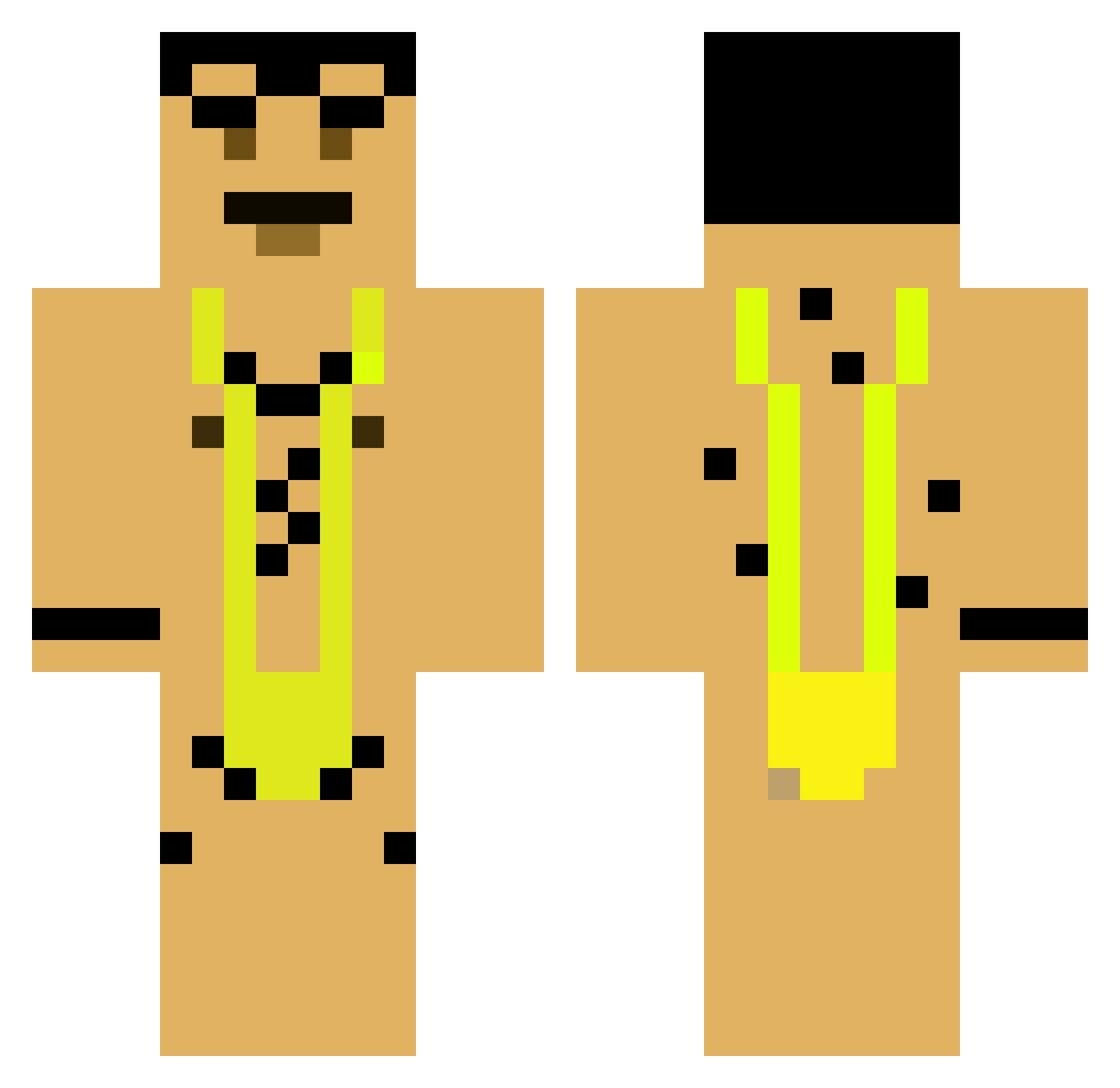 Disinterred Minecraft skin, front and back view
