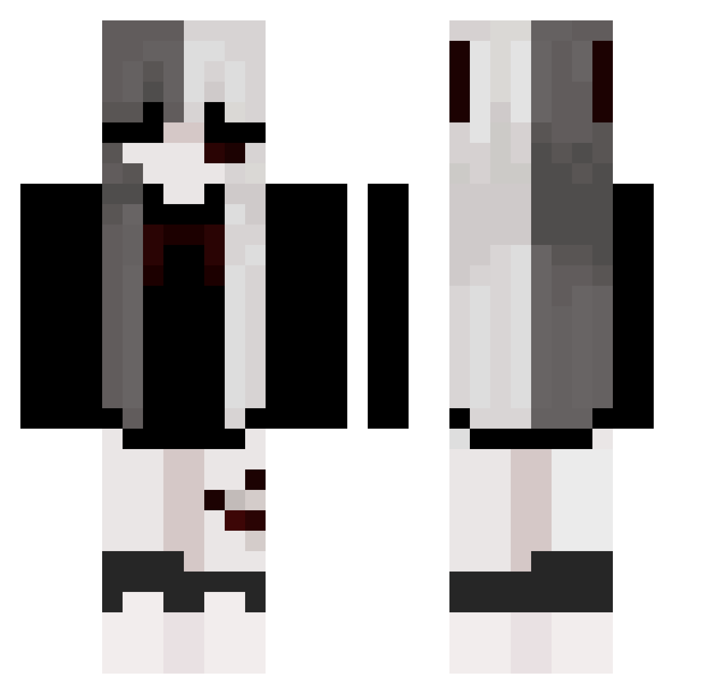 rotgirly Minecraft skin, front and back view