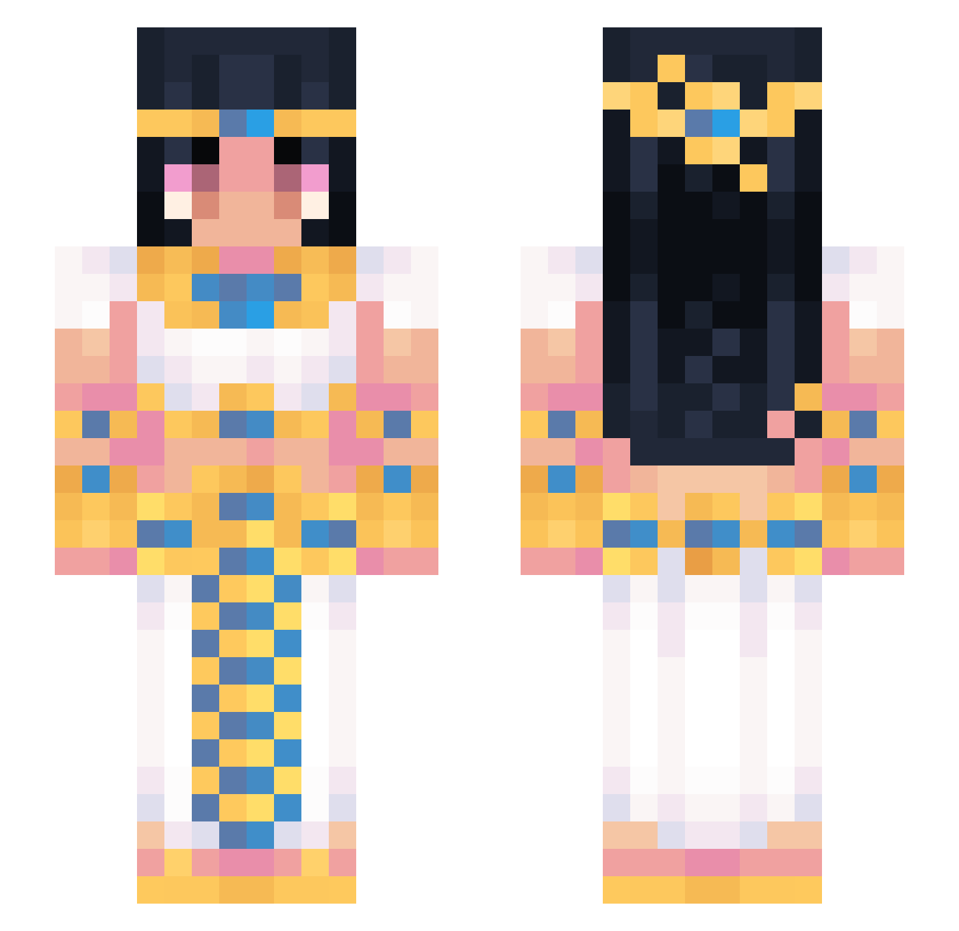 PhobiaFaye Minecraft skin, front and back view