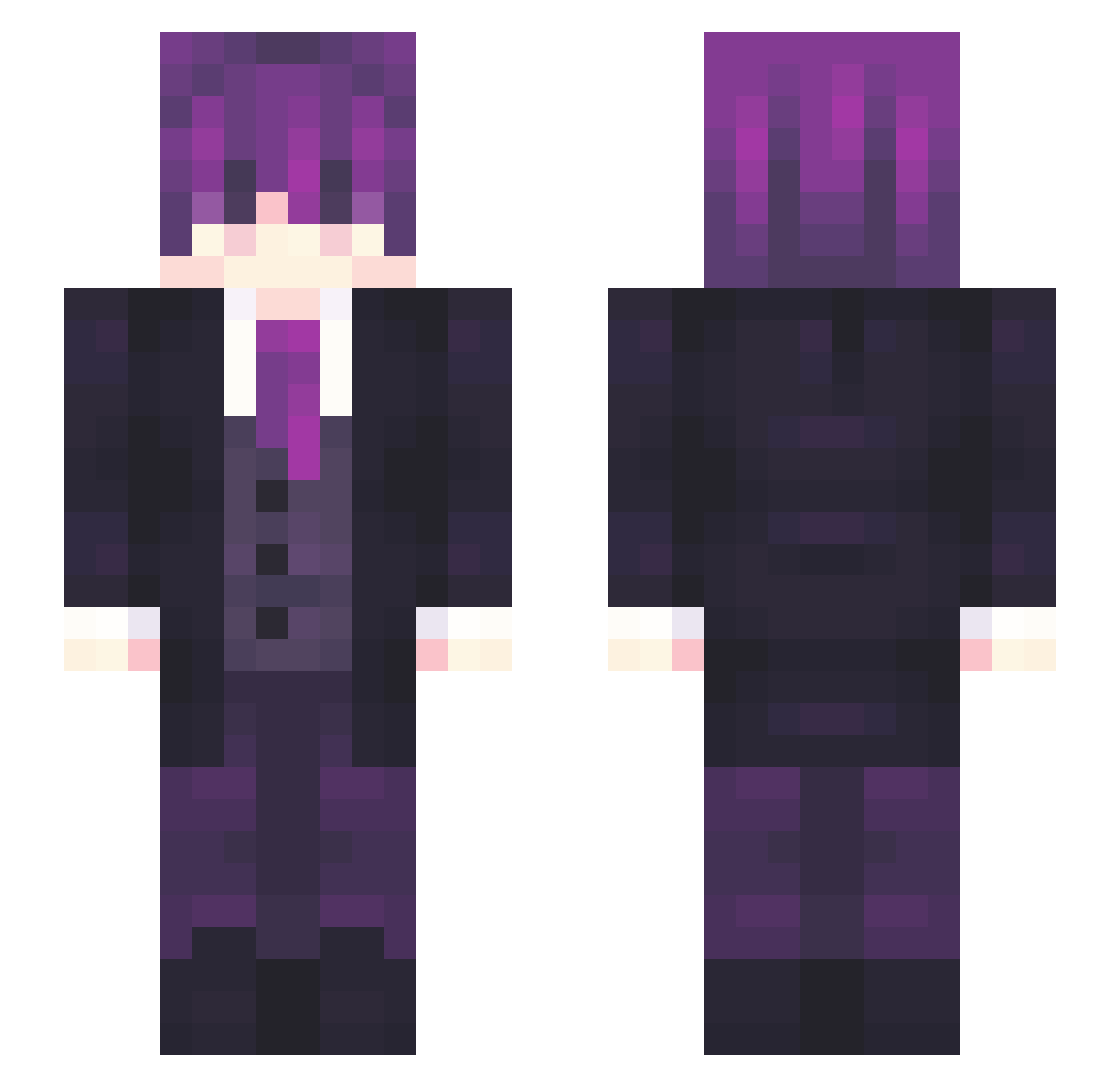 ShyTraveler Minecraft skin, front and back view