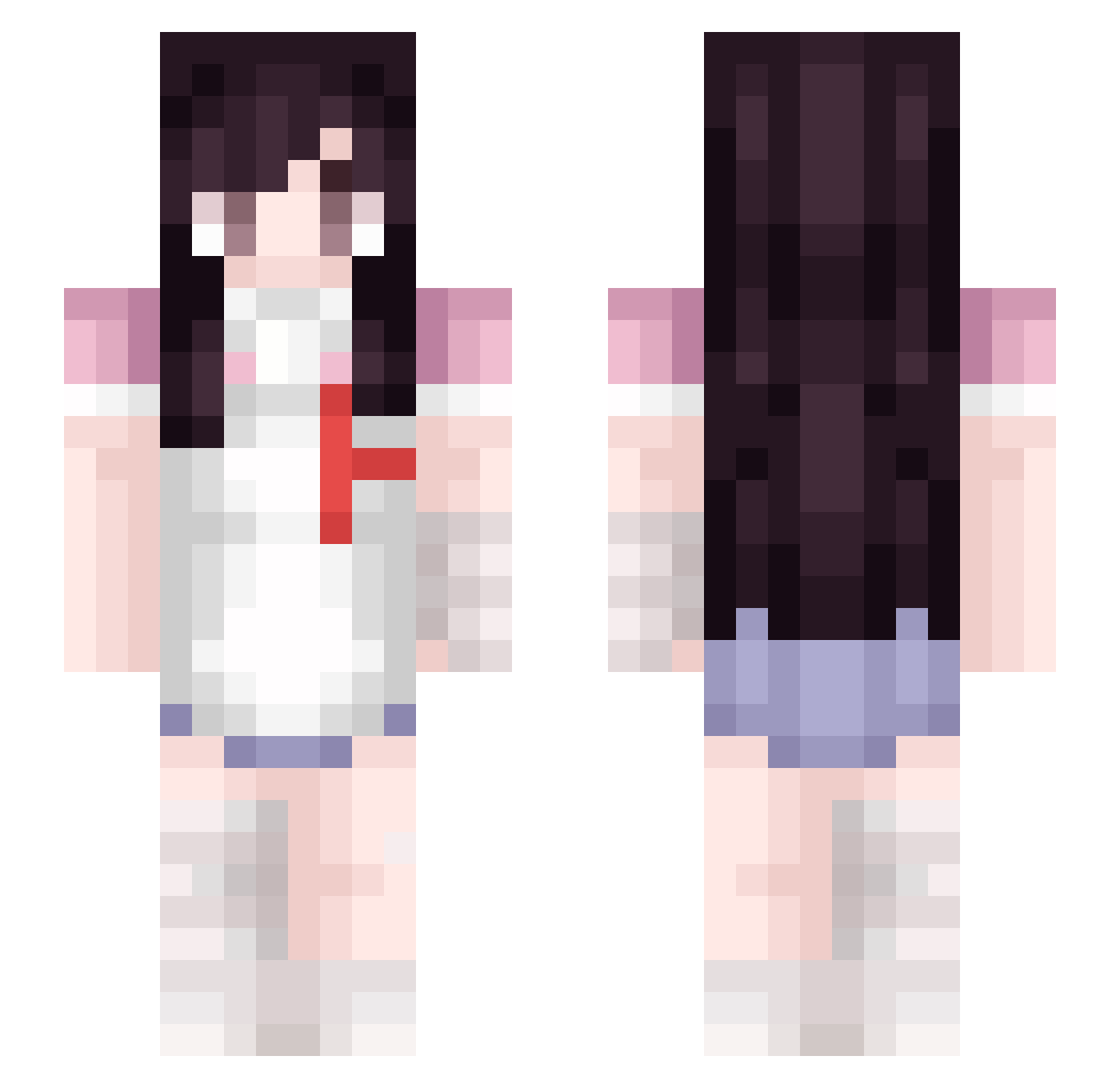 Twistud Minecraft skin, front and back view