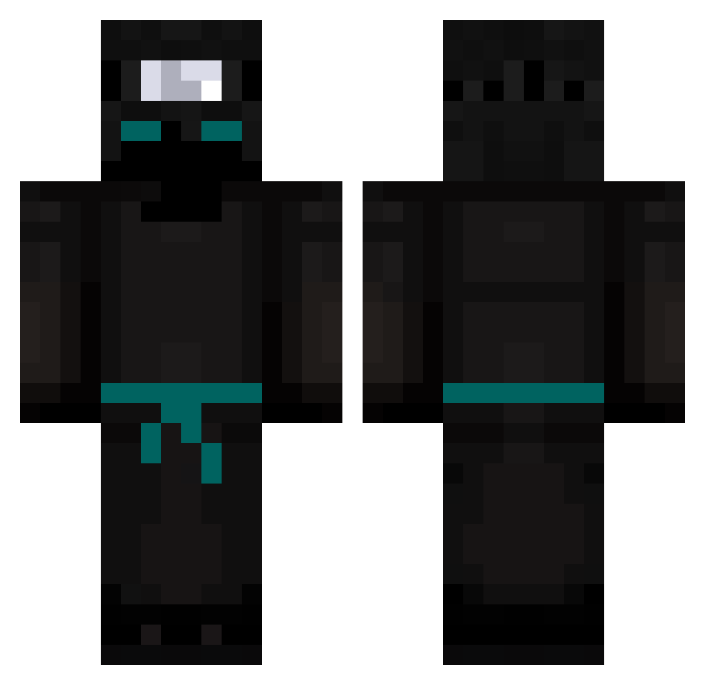 Rayhawkk Minecraft skin, front and back view
