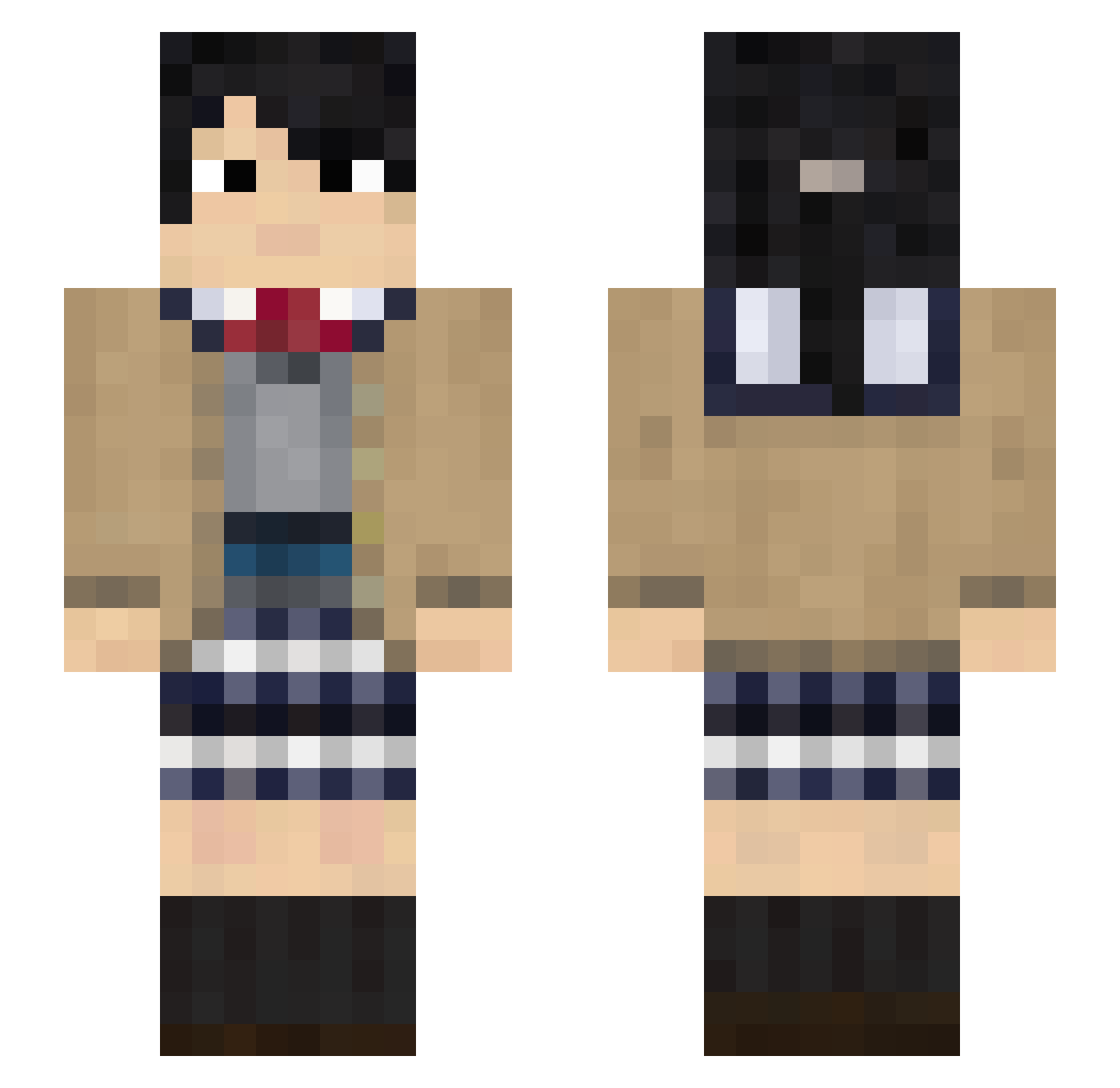 Hi_Res Minecraft skin, front and back view