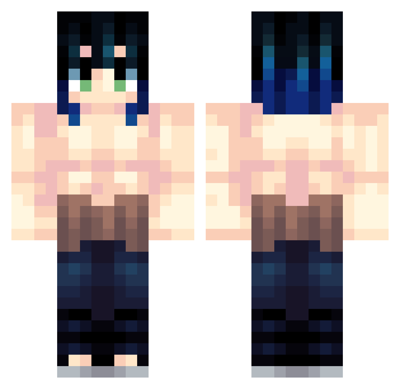 Bruzzza Minecraft skin, front and back view