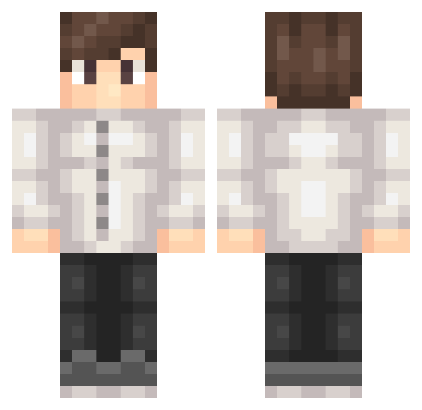UltraSpace Minecraft skin, front and back view