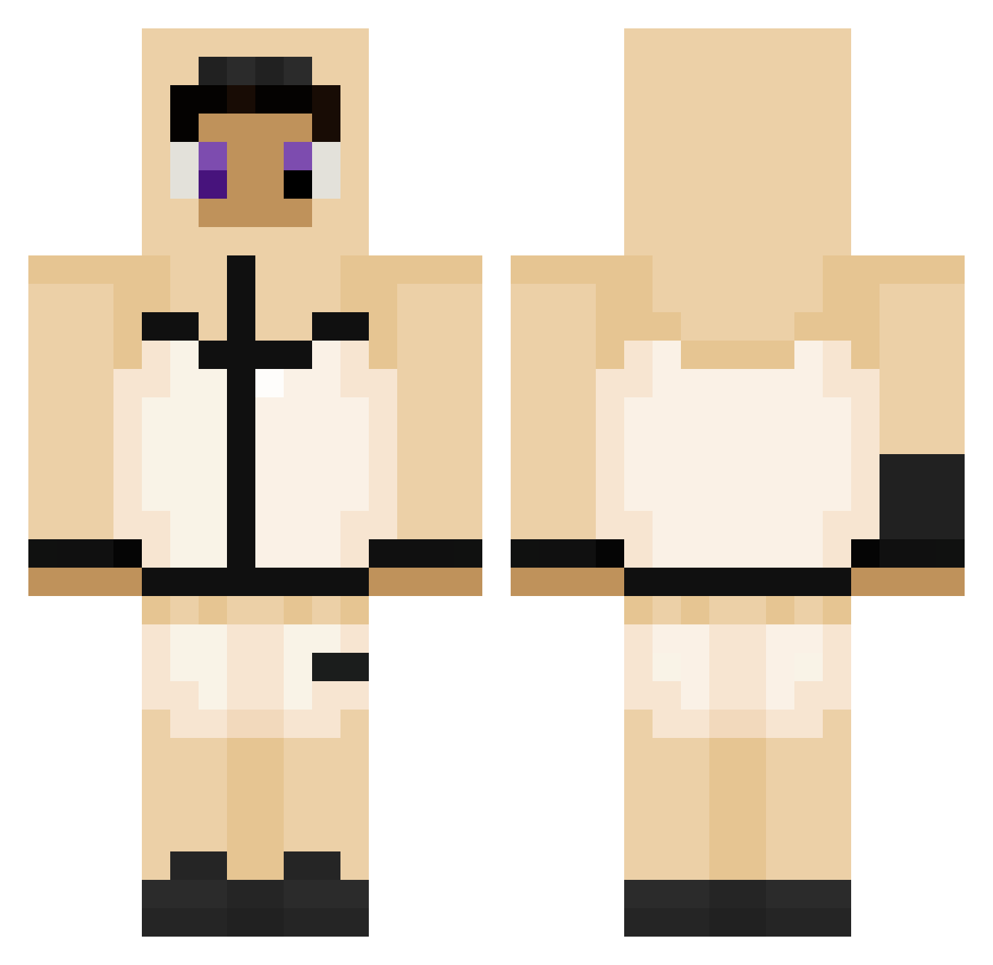 runtheballup Minecraft skin, front and back view