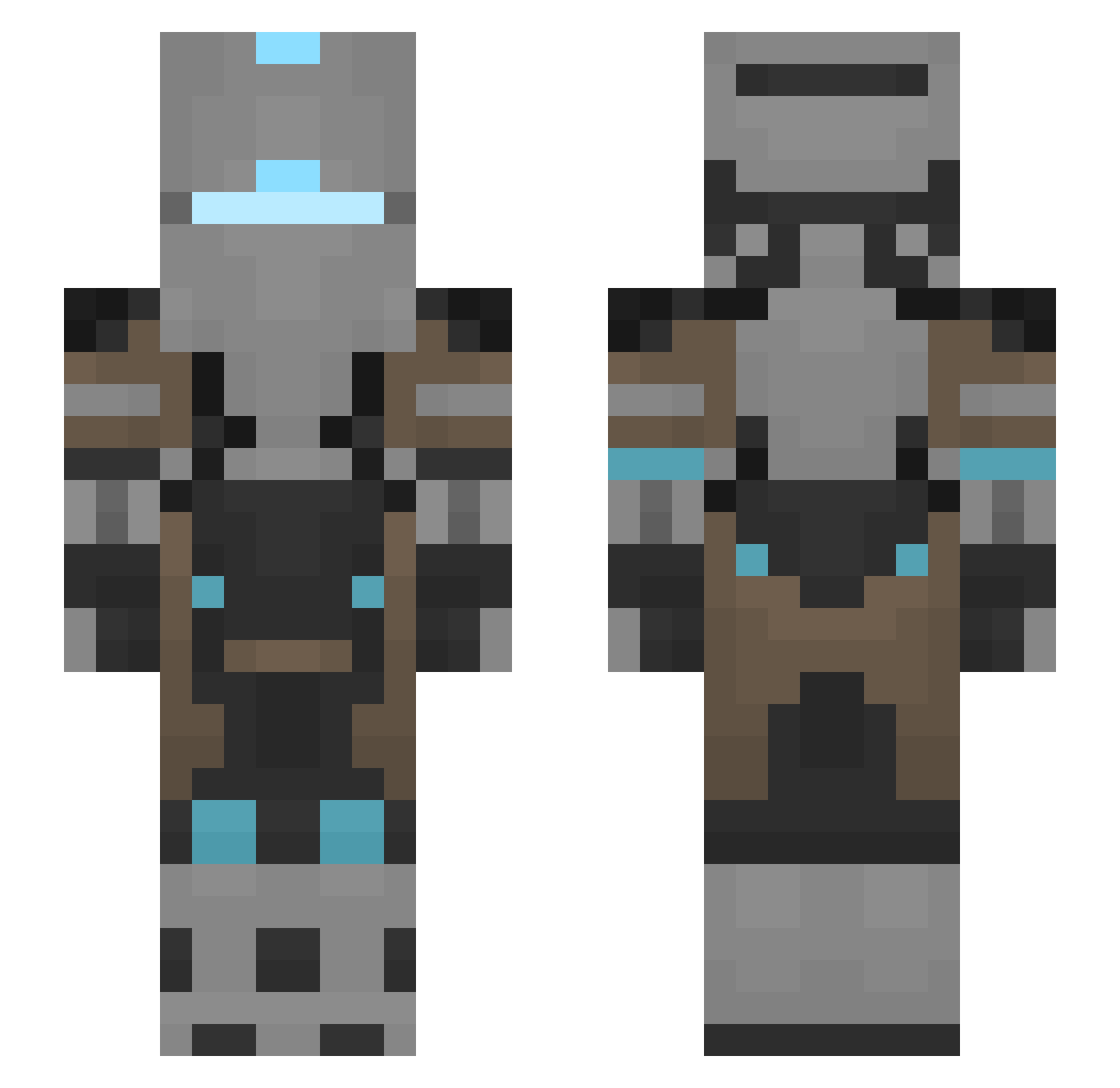 LittleForerunner Minecraft skin, front and back view