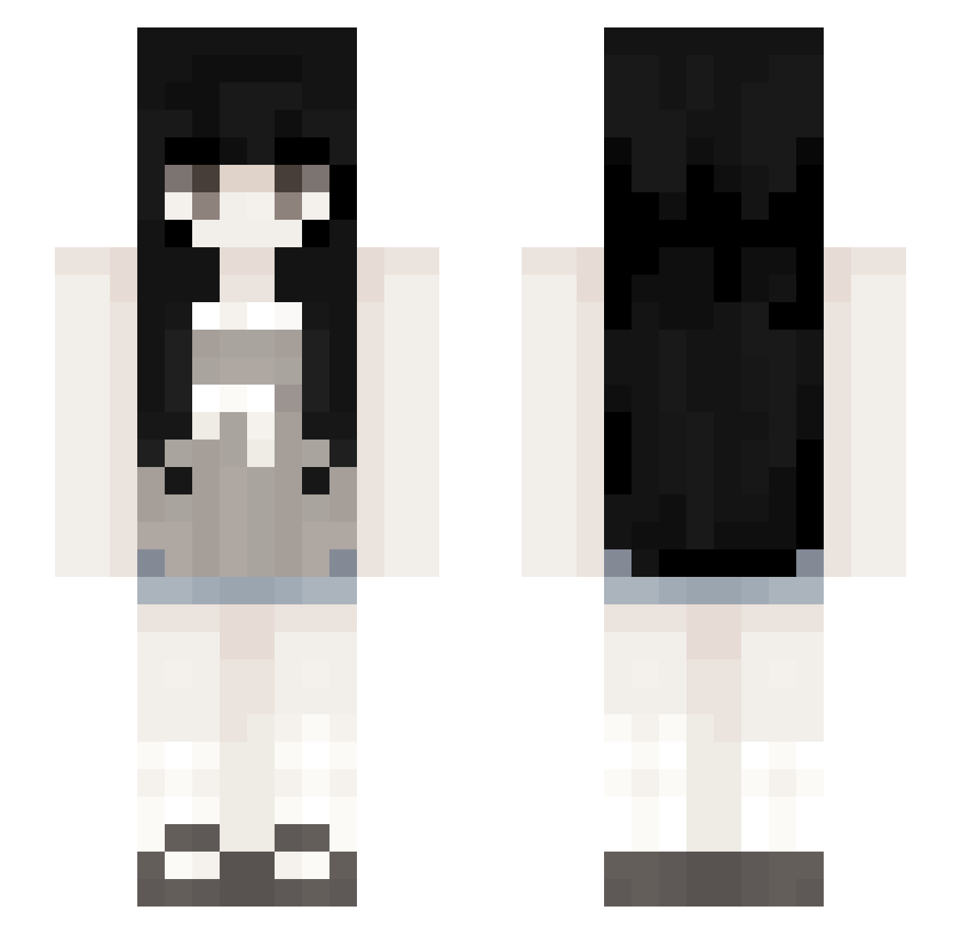 Yaciura Minecraft skin, front and back view
