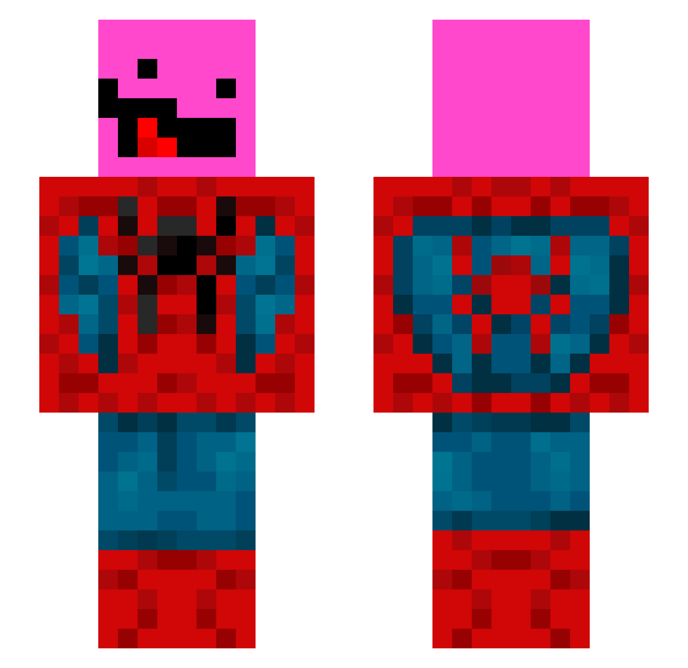 SNNewu Minecraft skin, front and back view