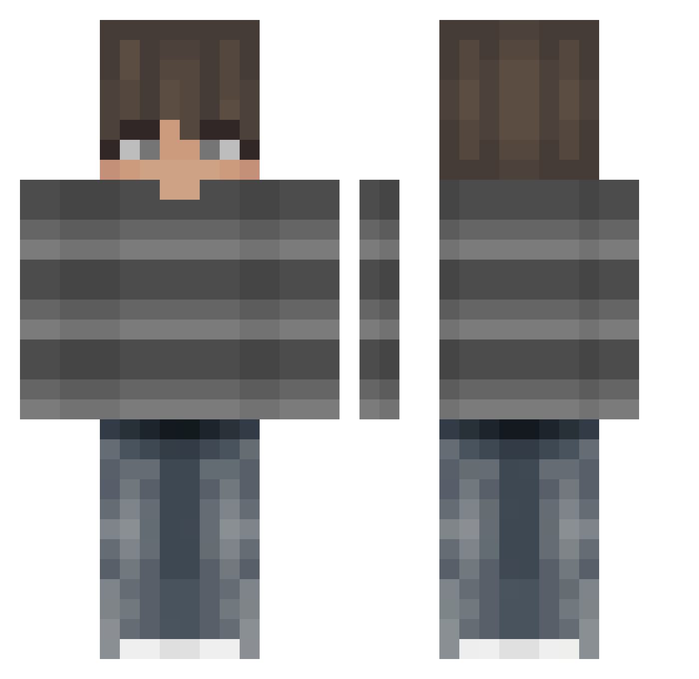 Radosss Minecraft skin, front and back view