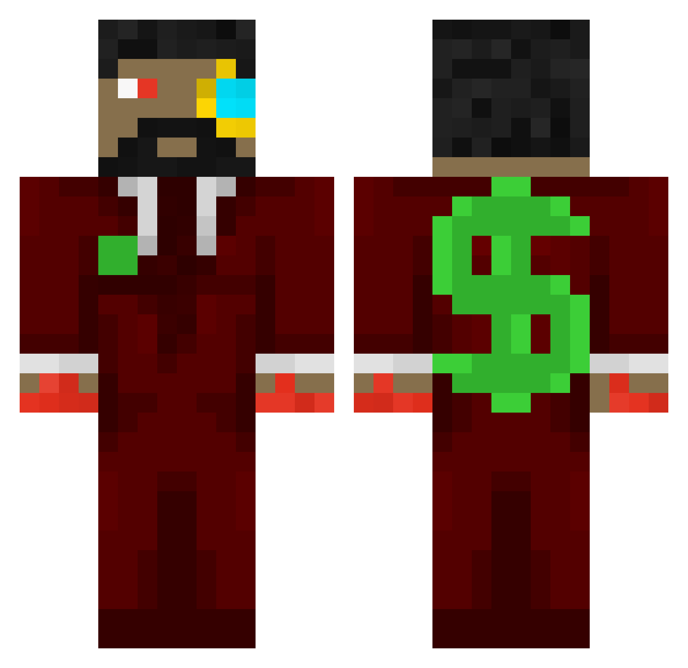 SSerduszko Minecraft skin, front and back view