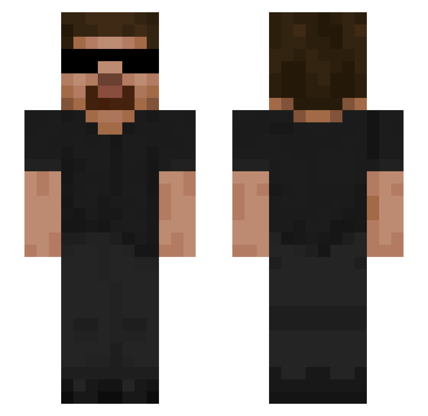 swpt Minecraft skin, front and back view