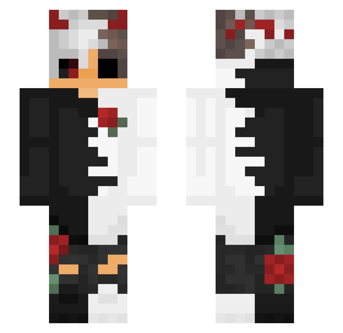 FoggyBlock Minecraft skin, front and back view