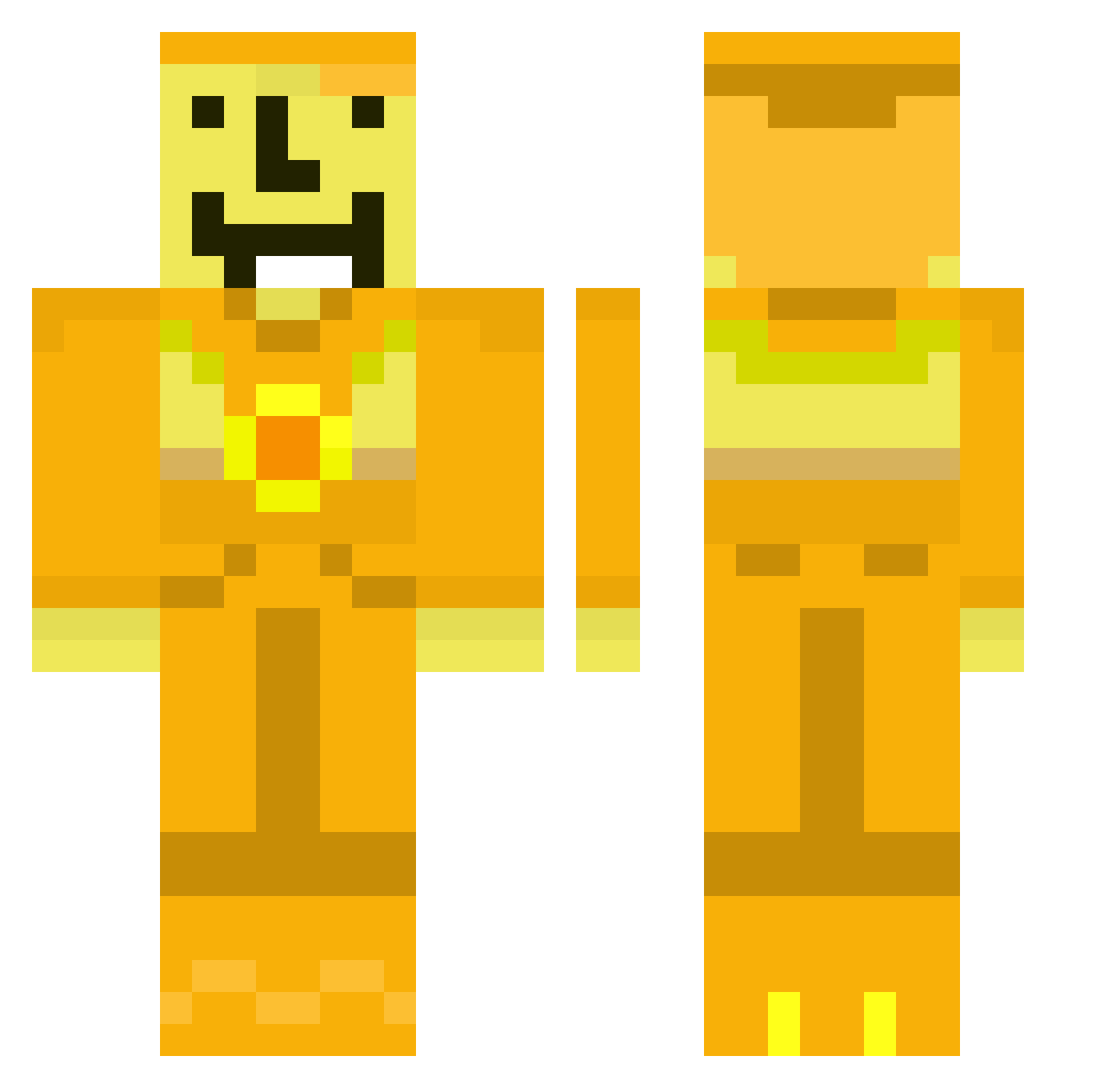 TheFinaleBoss Minecraft skin, front and back view
