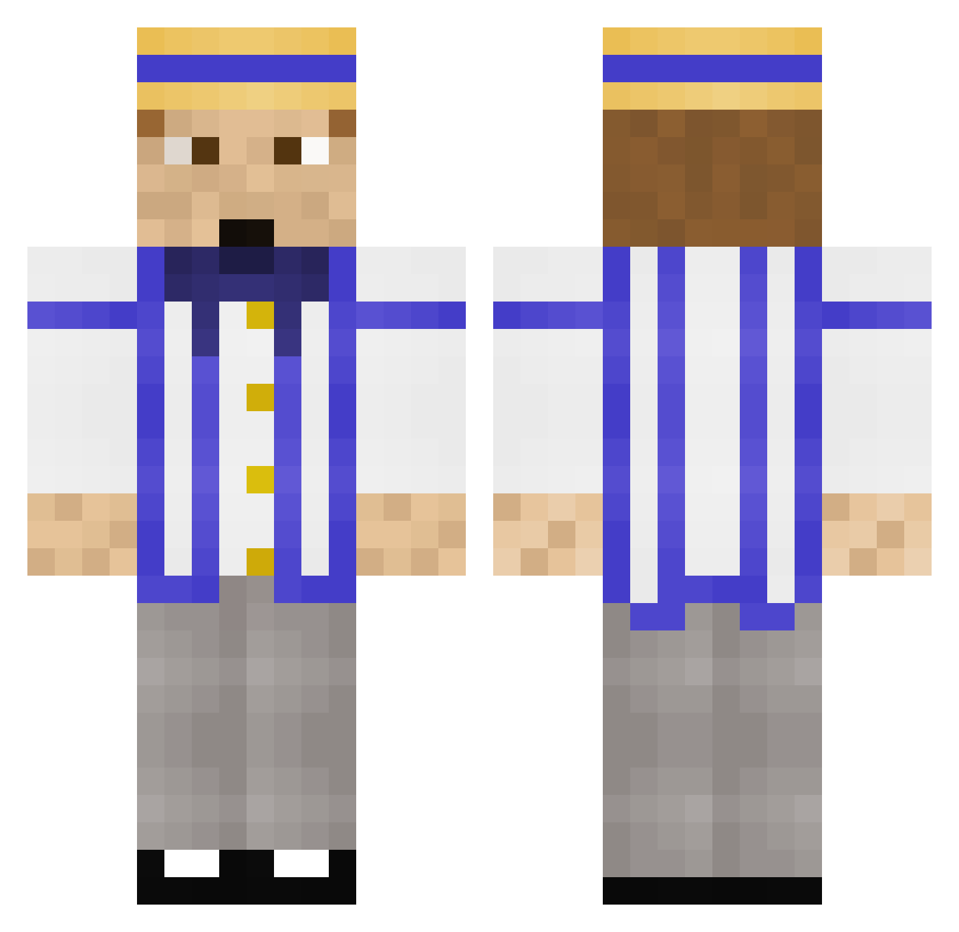 MCParksNumbr1Fan Minecraft skin, front and back view