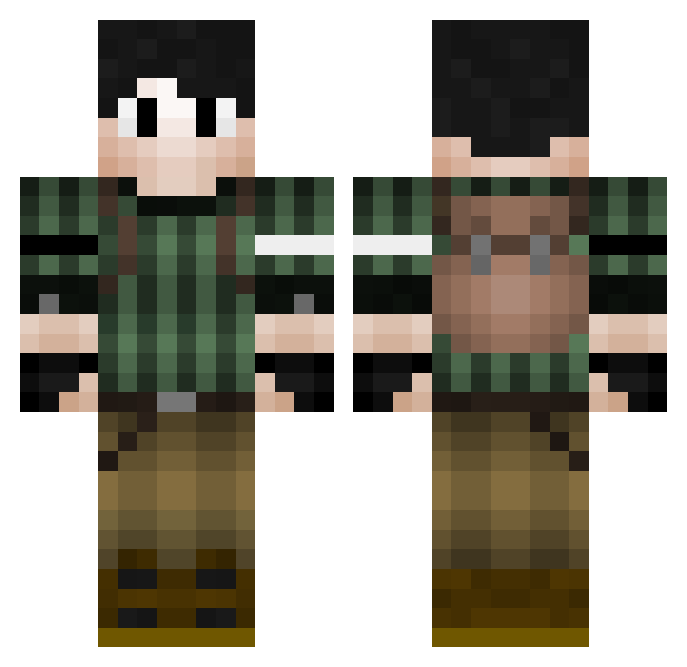 Vikes Minecraft skin, front and back view