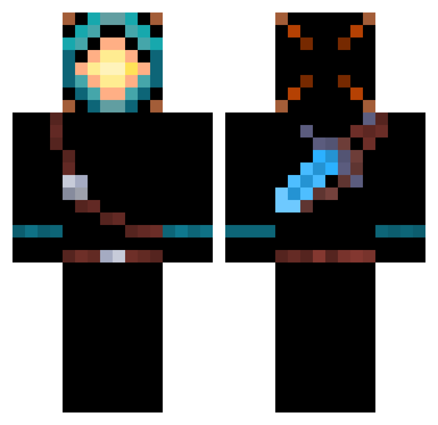 Wojan5406 Minecraft skin, front and back view