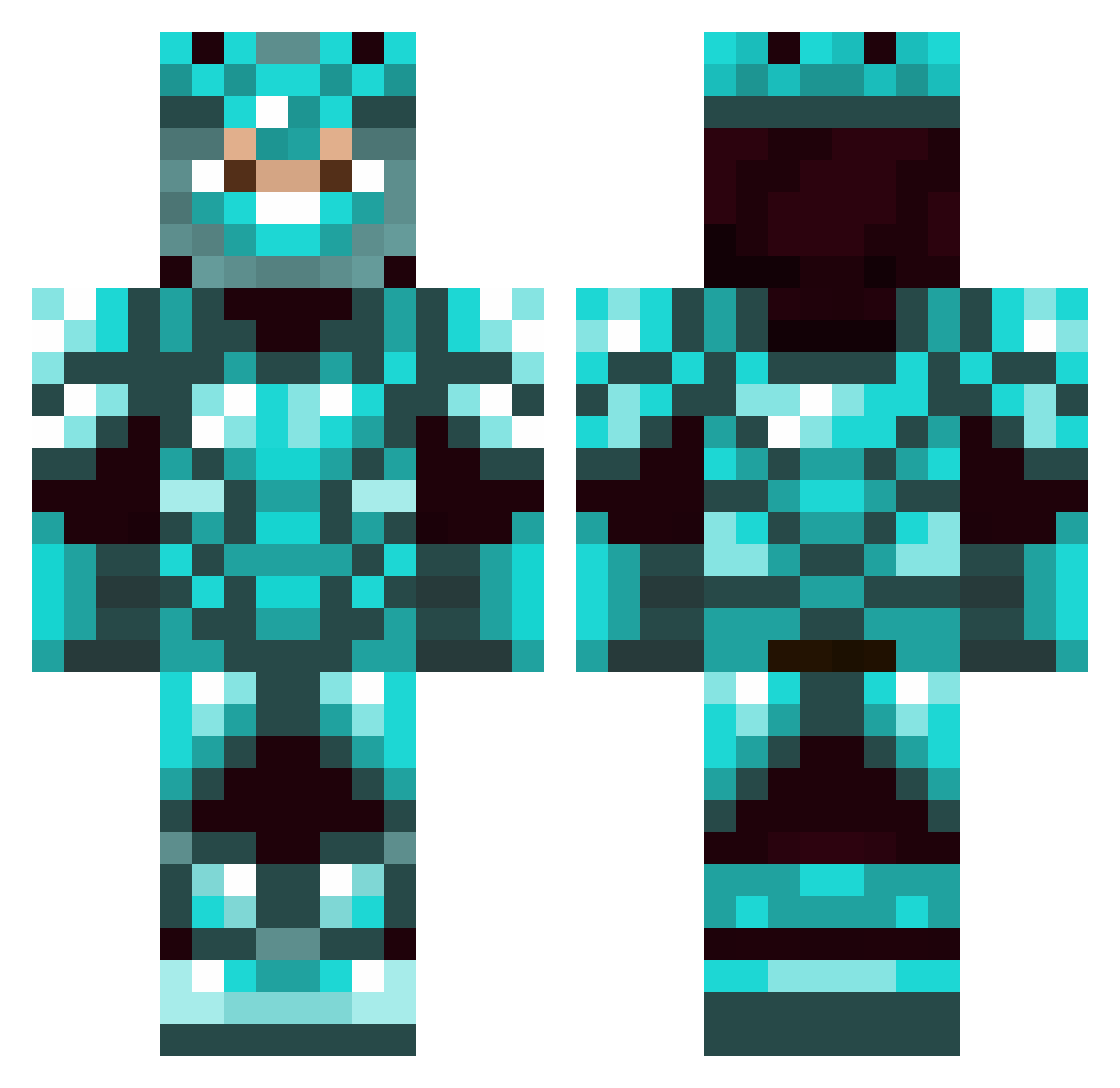 Azaylix Minecraft skin, front and back view