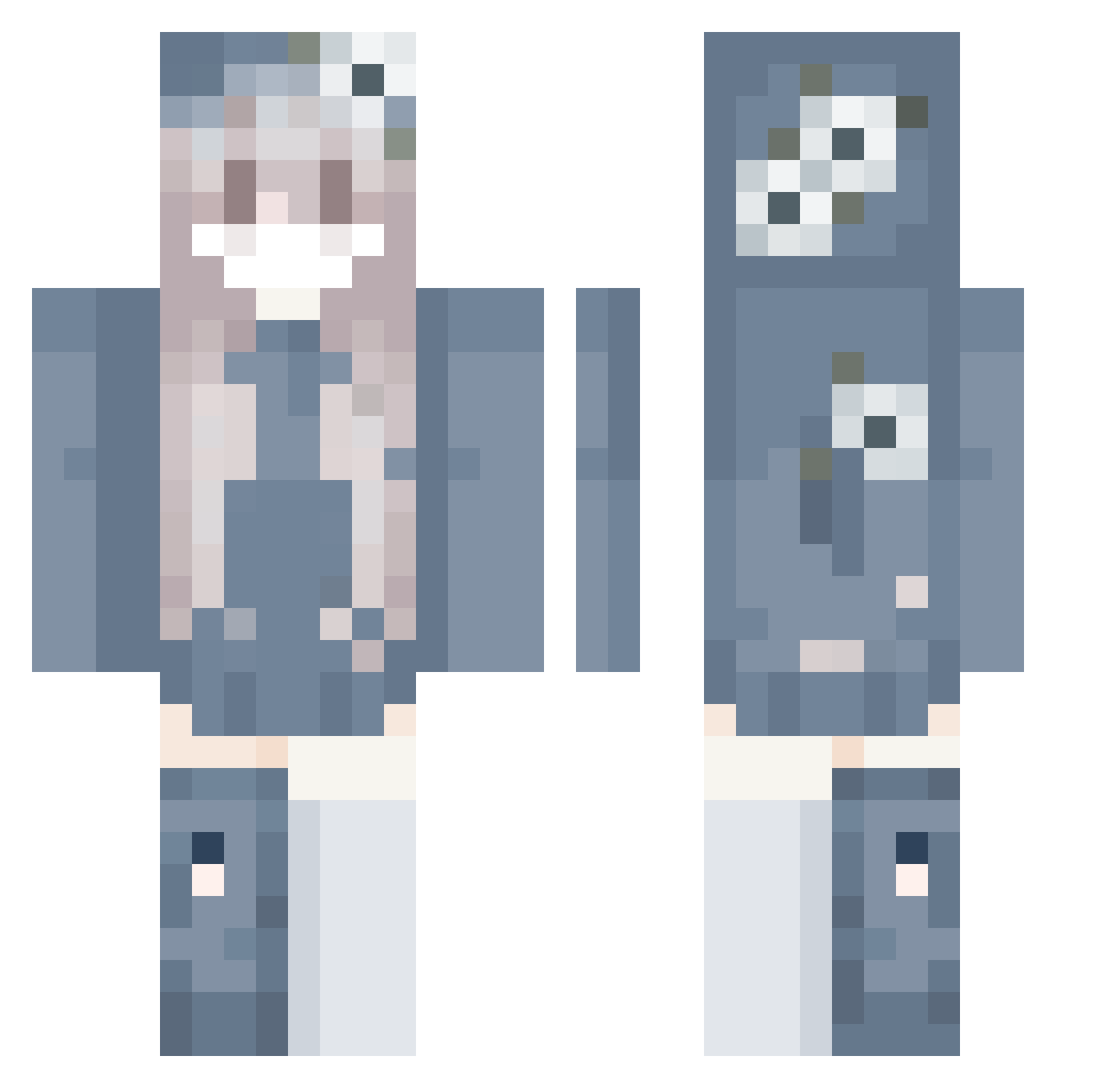 CrimeShark Minecraft skin, front and back view