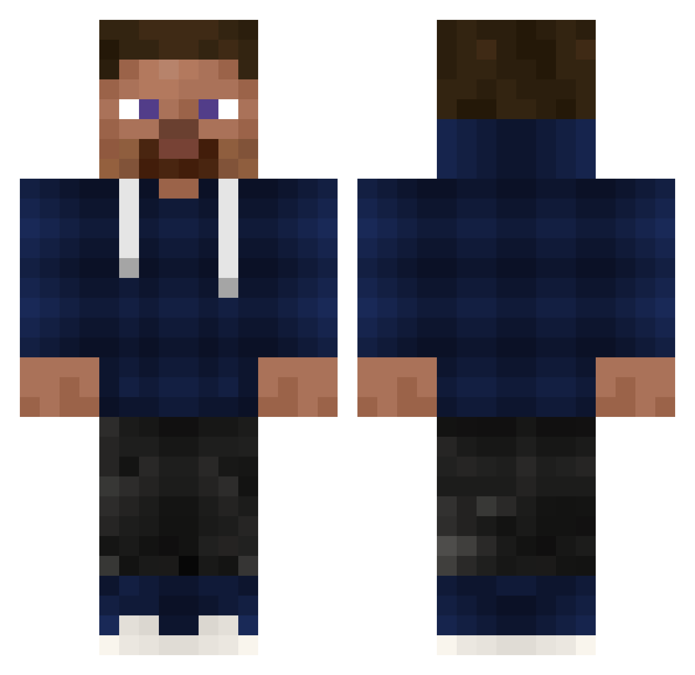 L53R Minecraft skin, front and back view