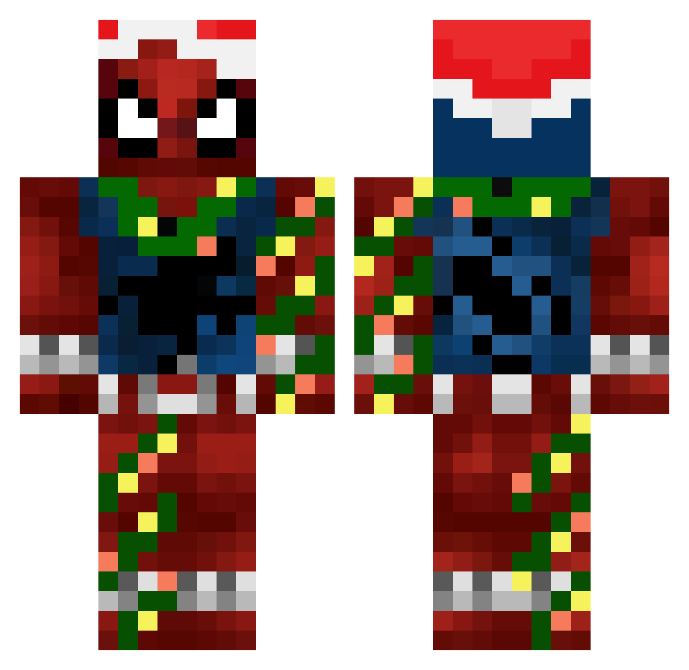 NinjaAlanMan Minecraft skin, front and back view