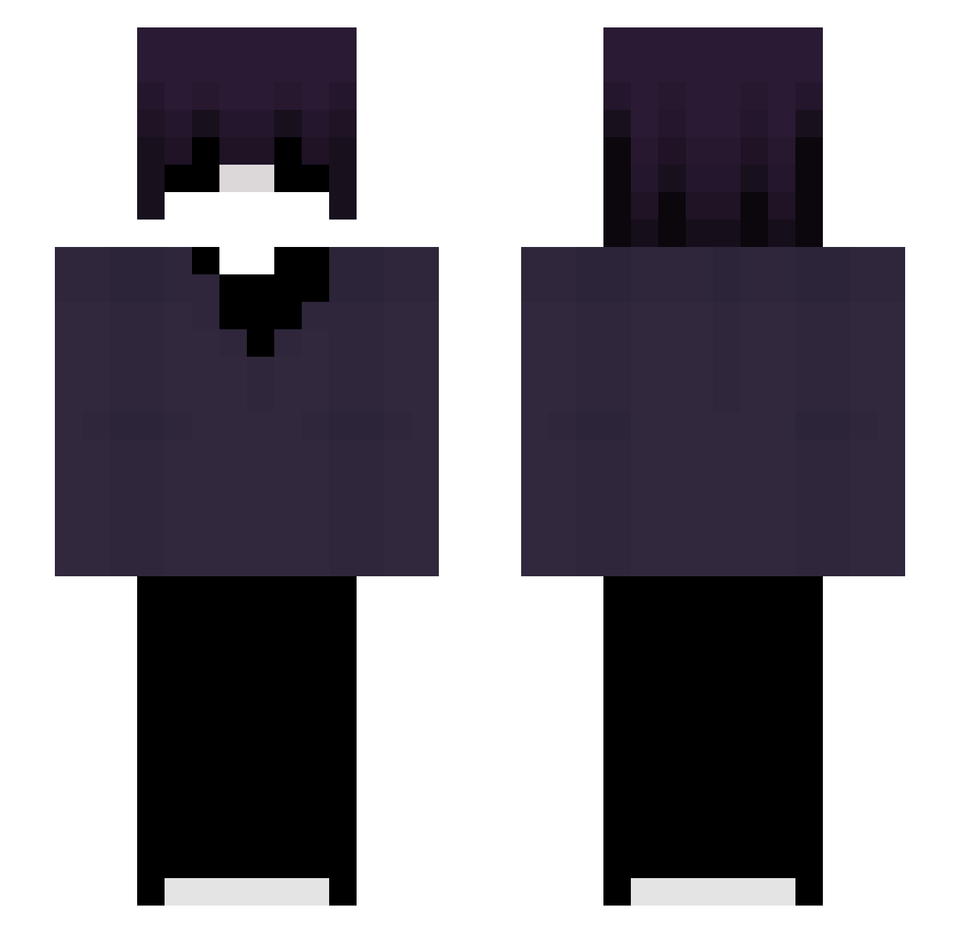 Dwsth Minecraft skin, front and back view