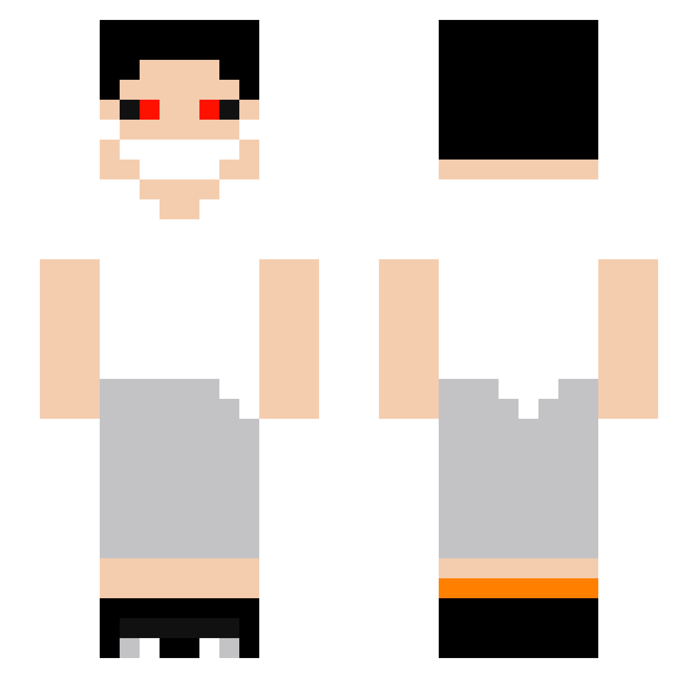 Gamerbr26 Minecraft skin, front and back view