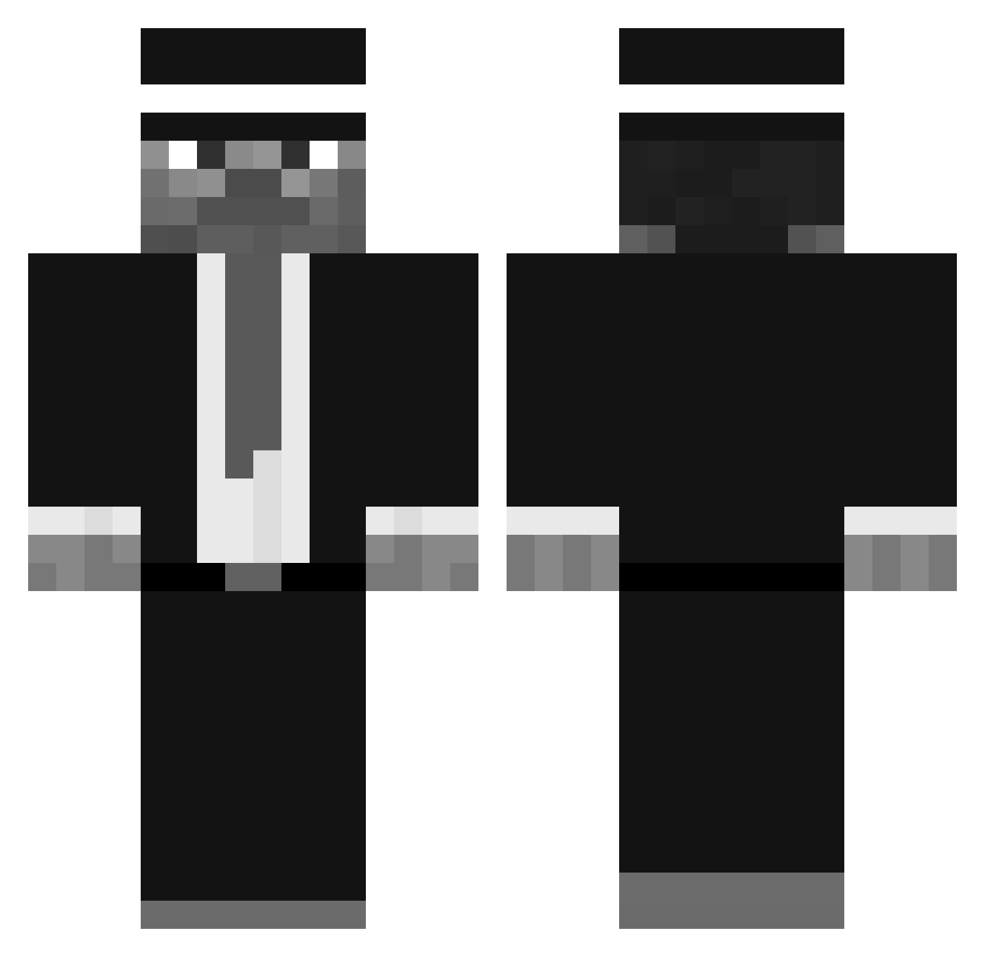 GrizzlyCore Minecraft skin, front and back view