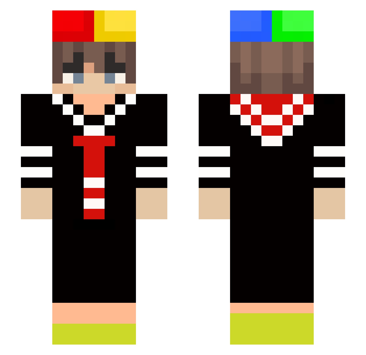 Mpbw_ Minecraft skin, front and back view