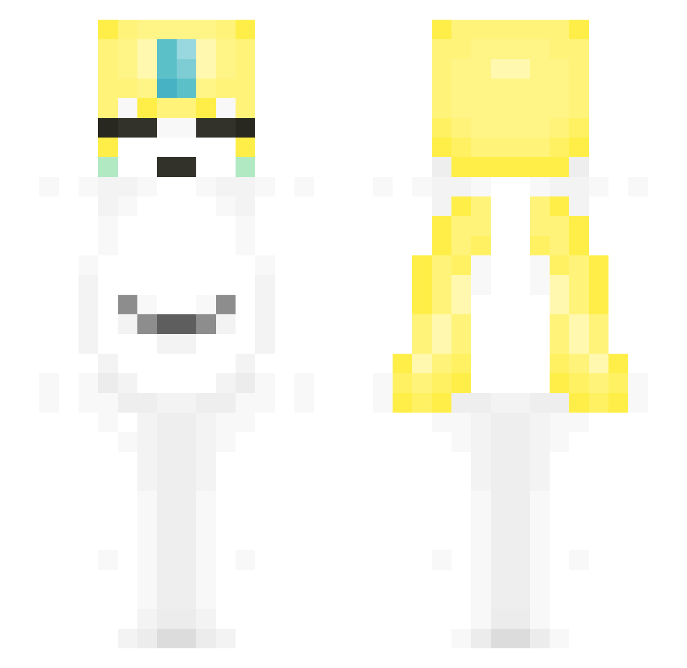 Riibombee Minecraft skin, front and back view