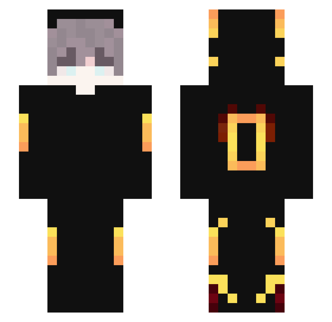 SakuuhZ Minecraft skin, front and back view
