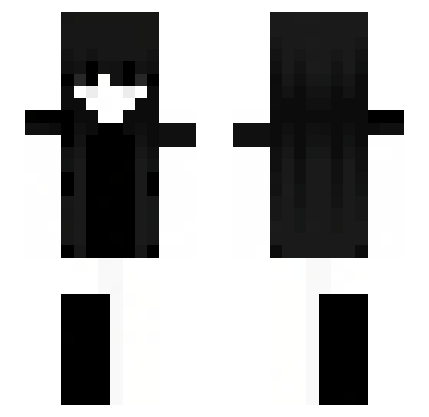 Yeluy Minecraft skin, front and back view