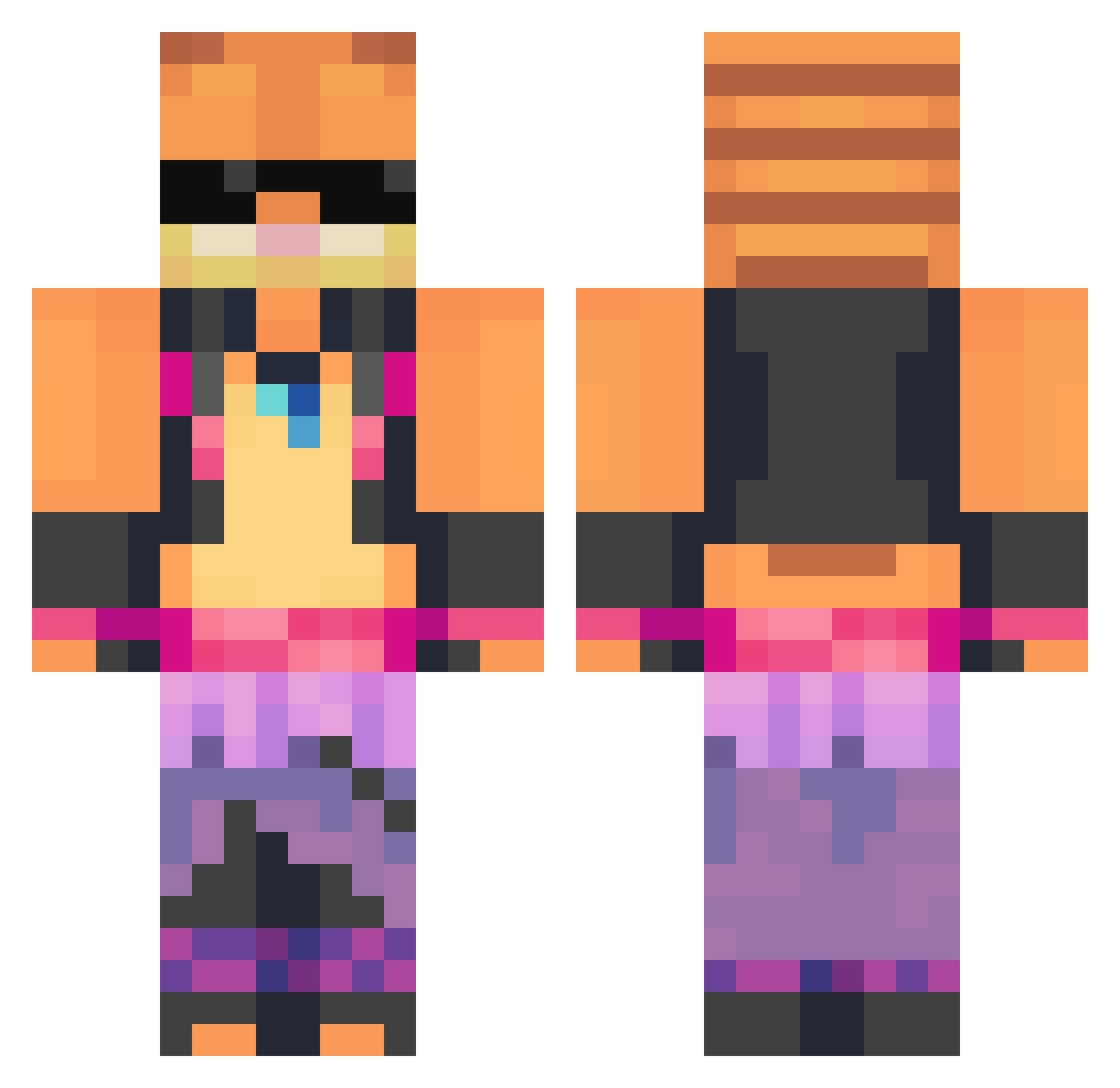 _xeus Minecraft skin, front and back view