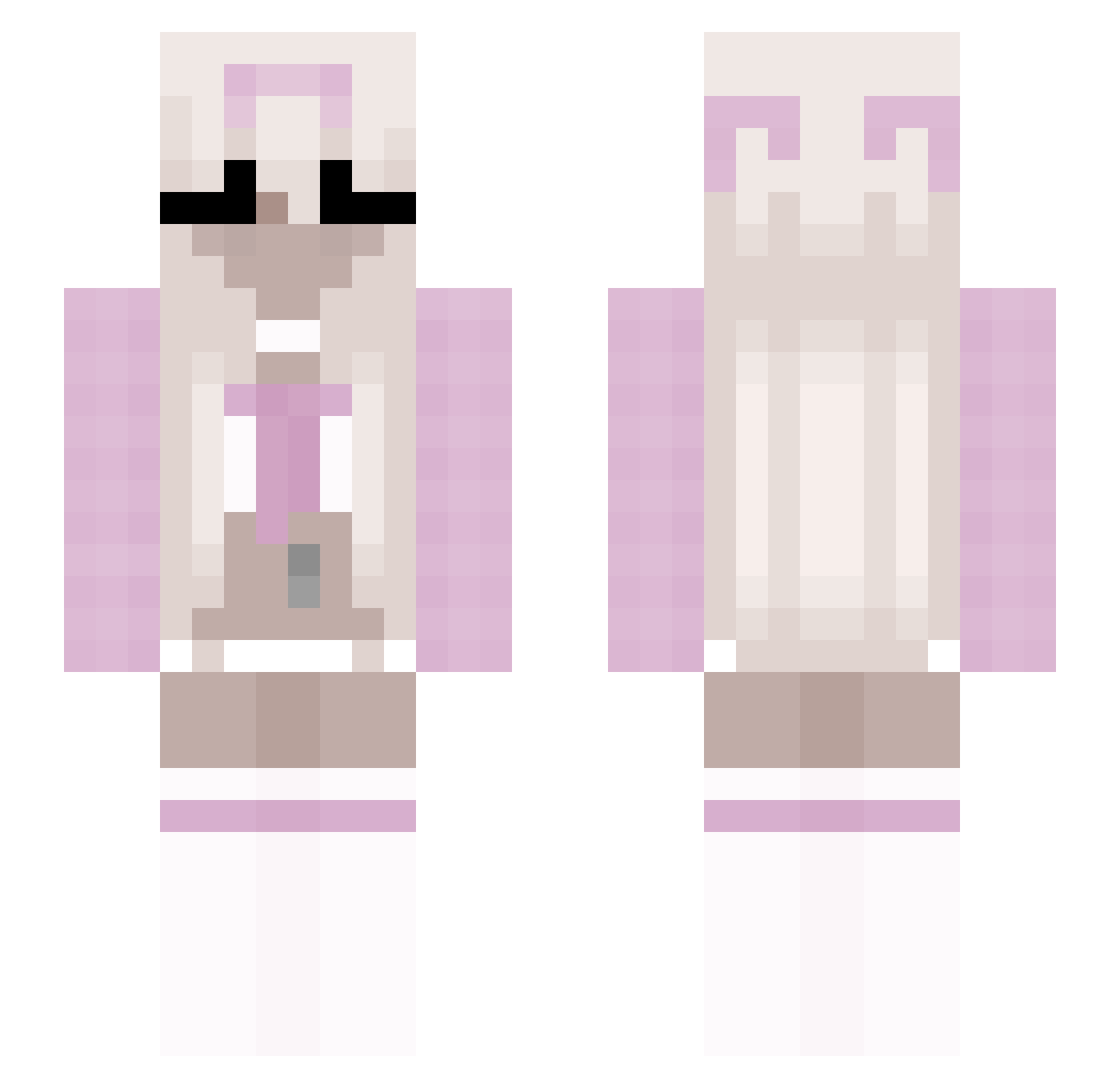 adorily Minecraft skin, front and back view