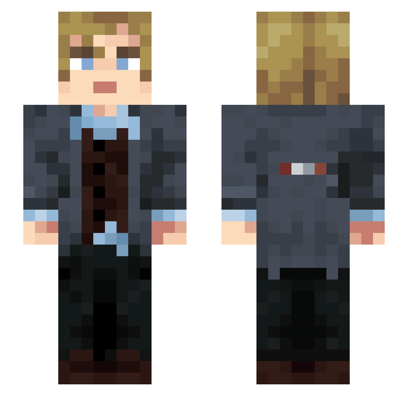 Dundersztyc27 Minecraft skin, front and back view