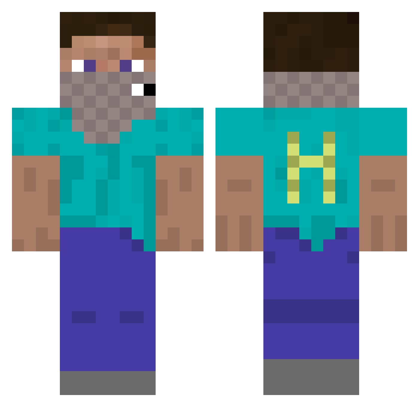 Majingchen Minecraft skin, front and back view