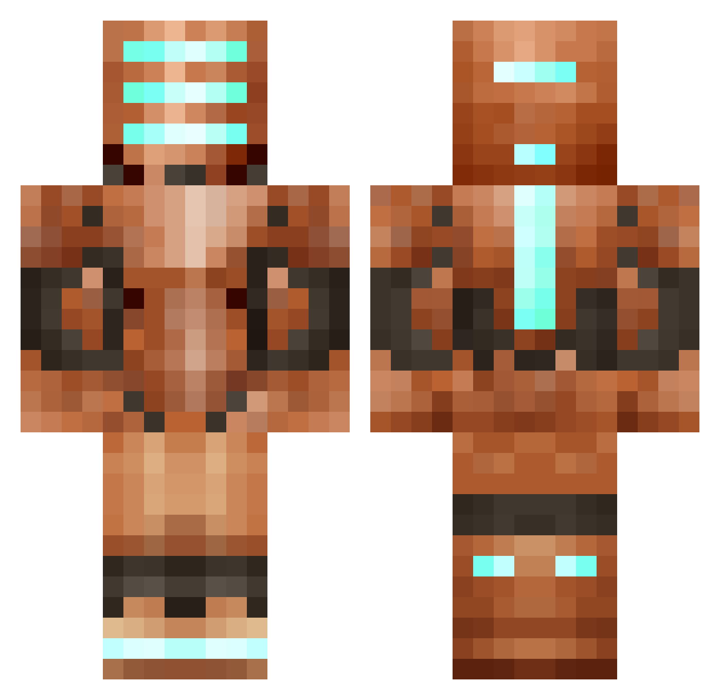 scaenic Minecraft skin, front and back view