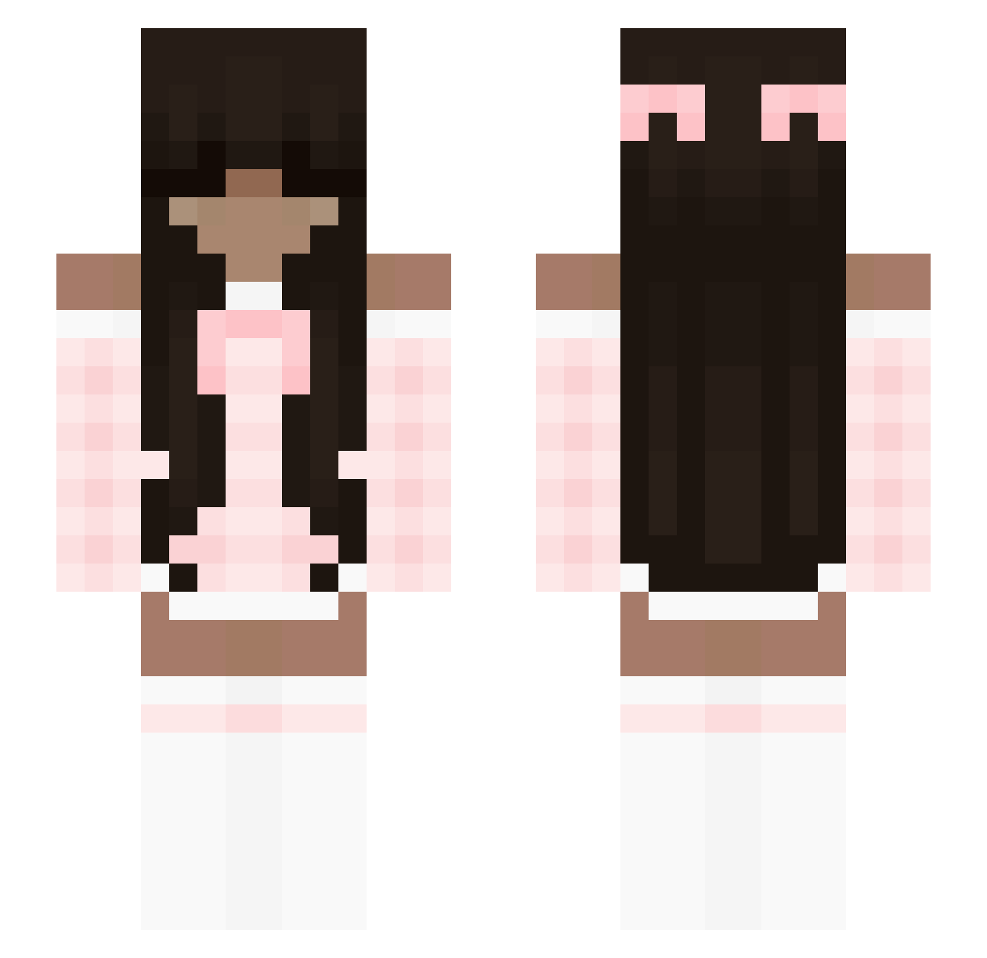 lovingeros Minecraft skin, front and back view