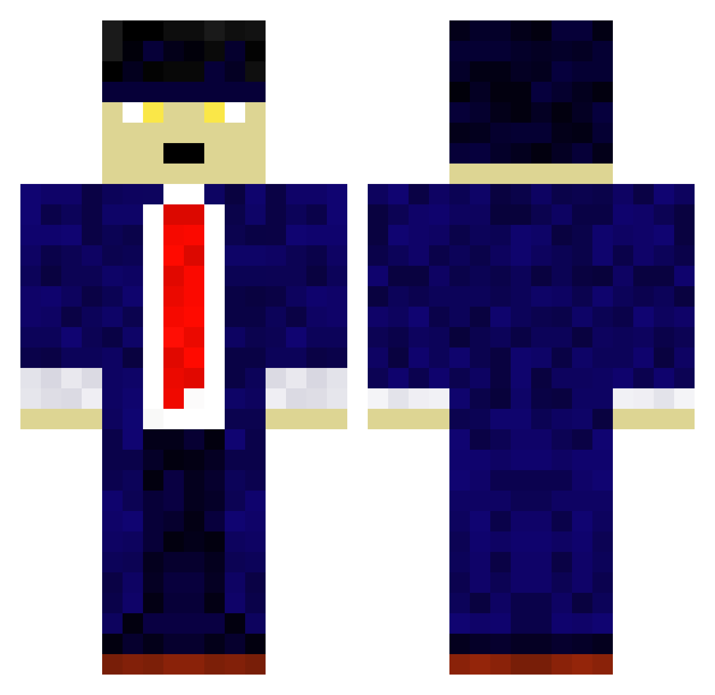 KnusperPander Minecraft skin, front and back view