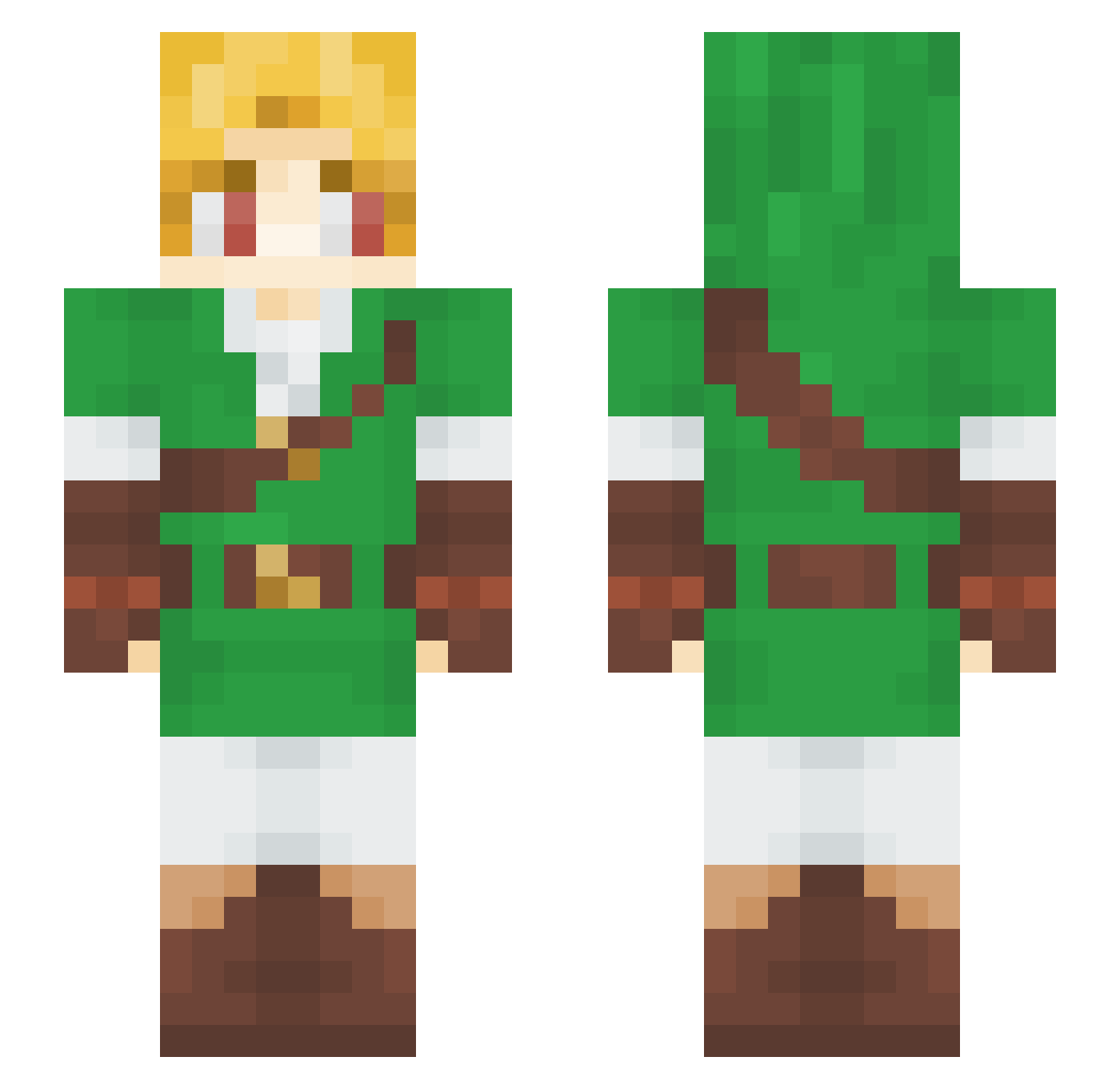 yoloR2 Minecraft skin, front and back view