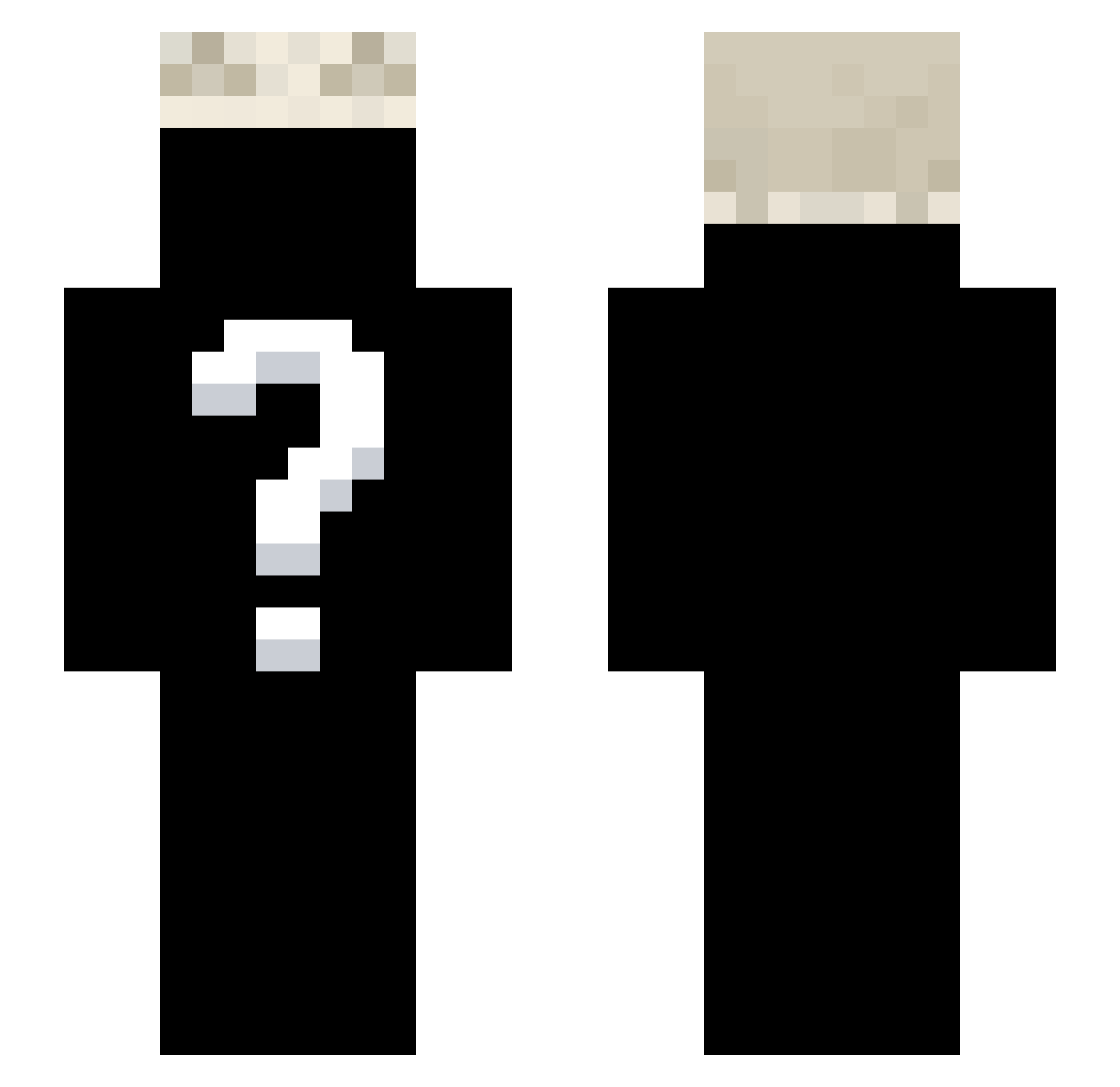 BUDYBANGER Minecraft skin, front and back view